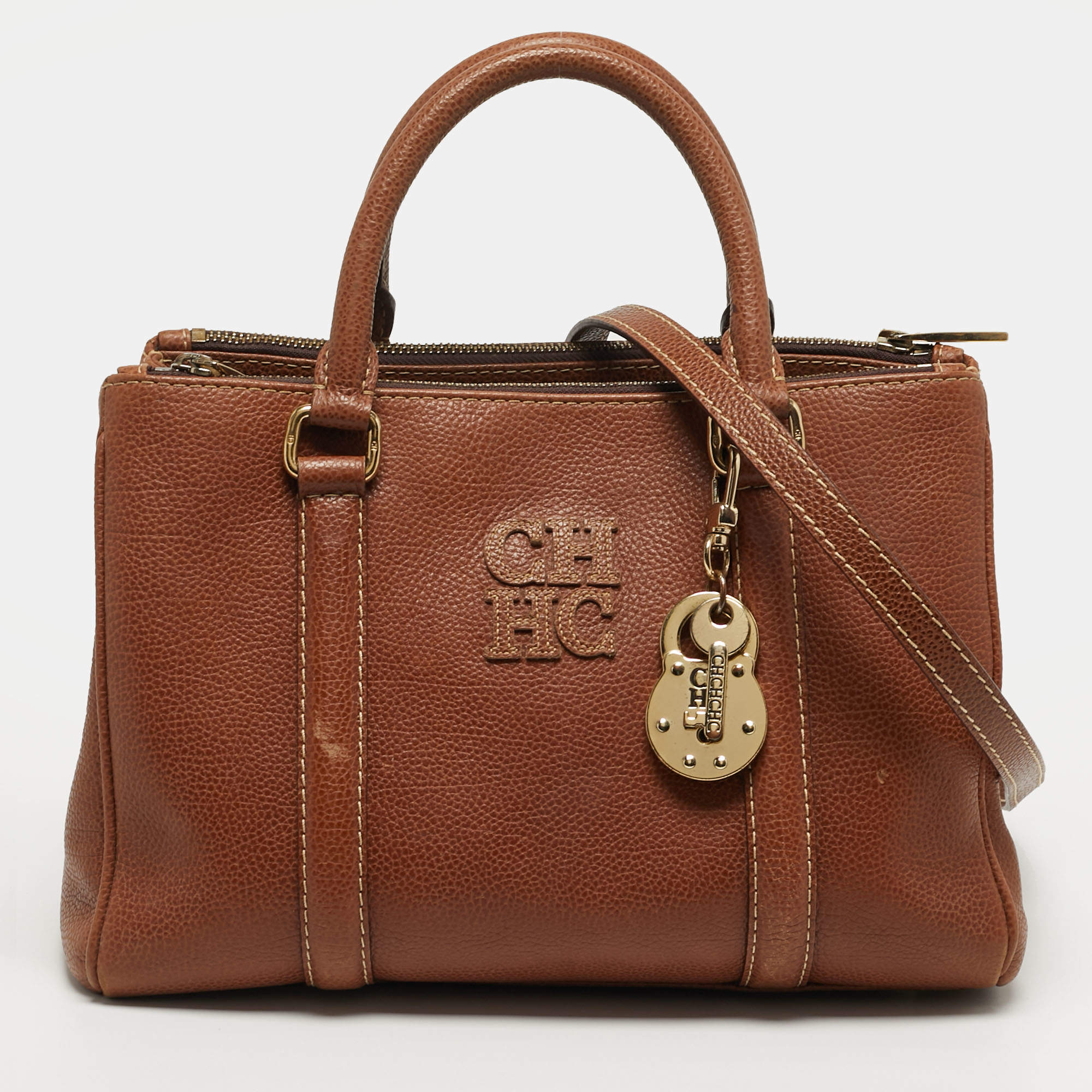 مملوكة مسبقًا Carolina Herrera Matteo Brown Leather Tote