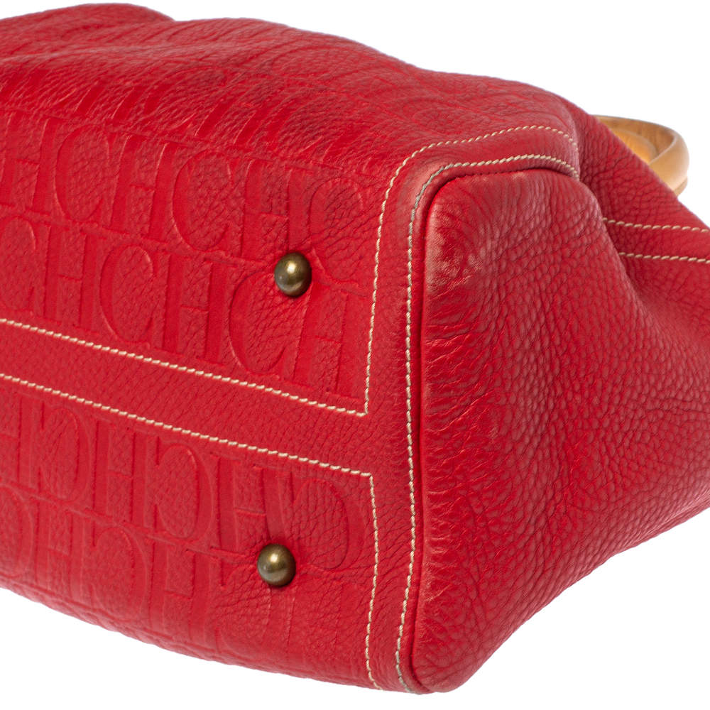 Carolina Herrera Red Monogram Leather large Andy Boston Bag Carolina  Herrera | The Luxury Closet