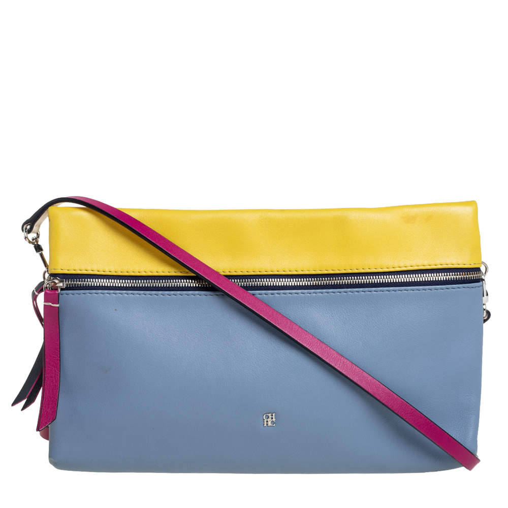 Pre Owned Carolina Herrera Multicolor Leather Crossbody Bag