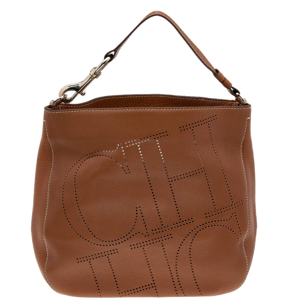 Carolina Herrera Brown Leather Hobo