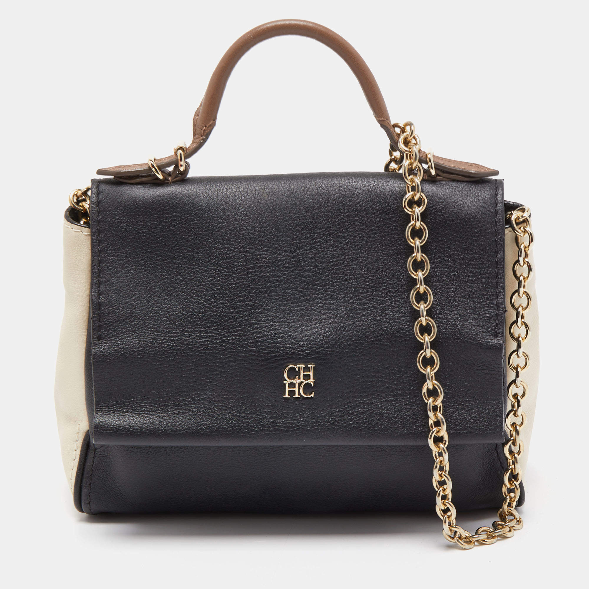 Carolina Herrera Multicolor Leather Mini Minuetto Top Handle Bag