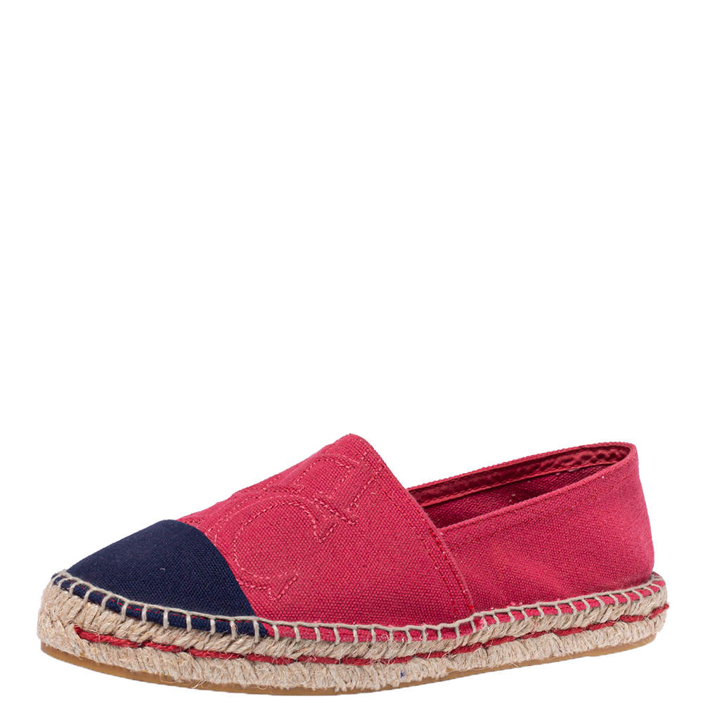 Carolina Herrera Two Tone Canvas Espadrilles Size 37