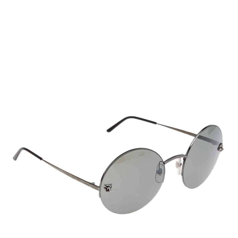 Cartier Black Silver CT0022S Round Sunglasses Cartier TLC