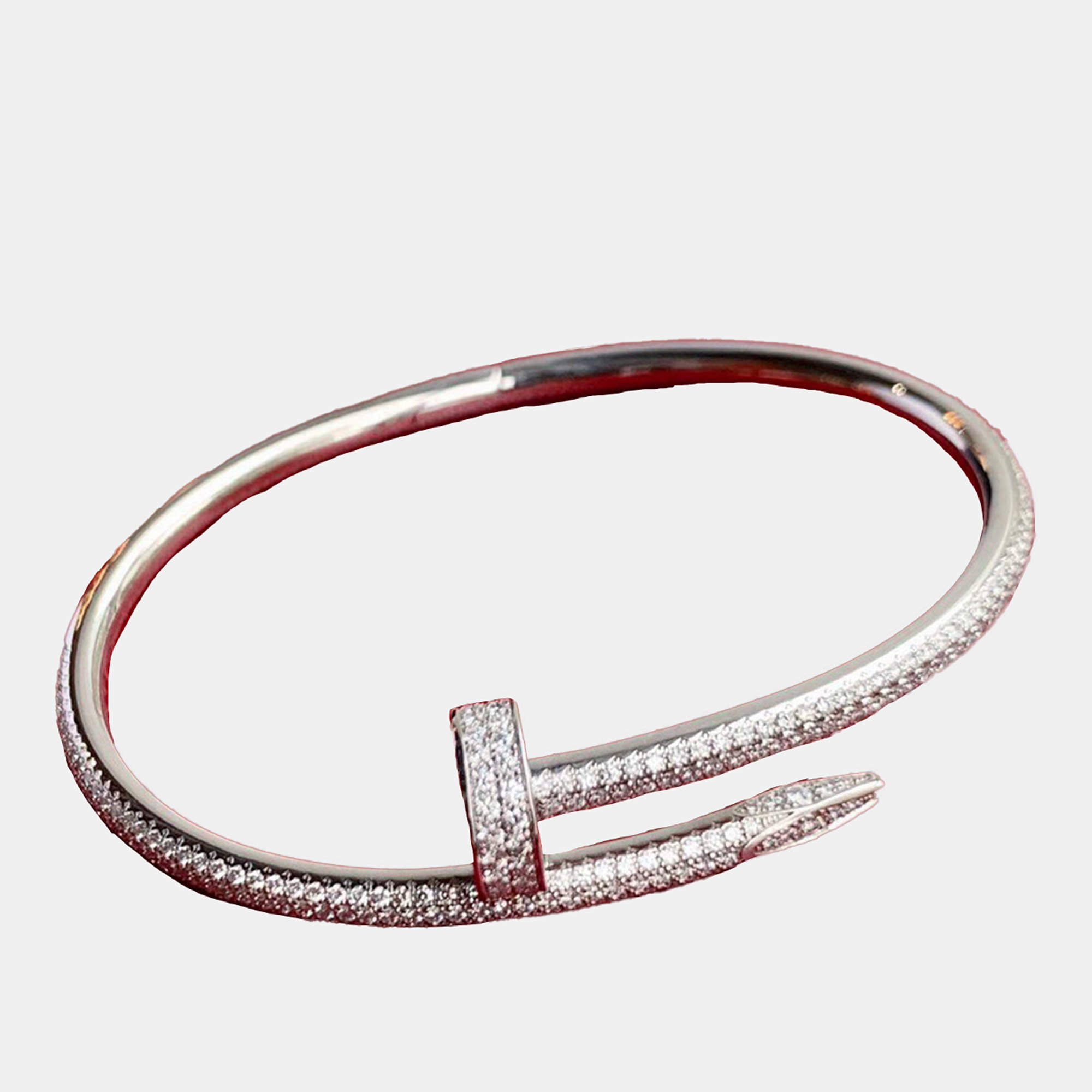 Cartier 18K White Gold and Diamond Juste Un Clou Bracelet