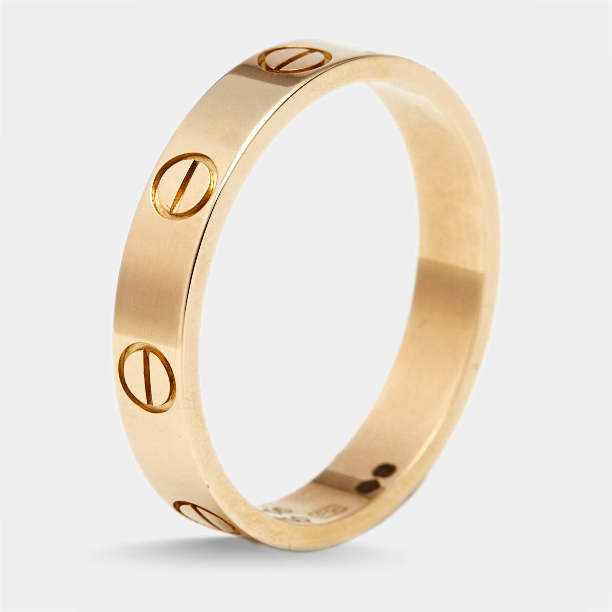 Pre Owned Cartier Love 18k Yellow Gold Small Model Ring Size 55