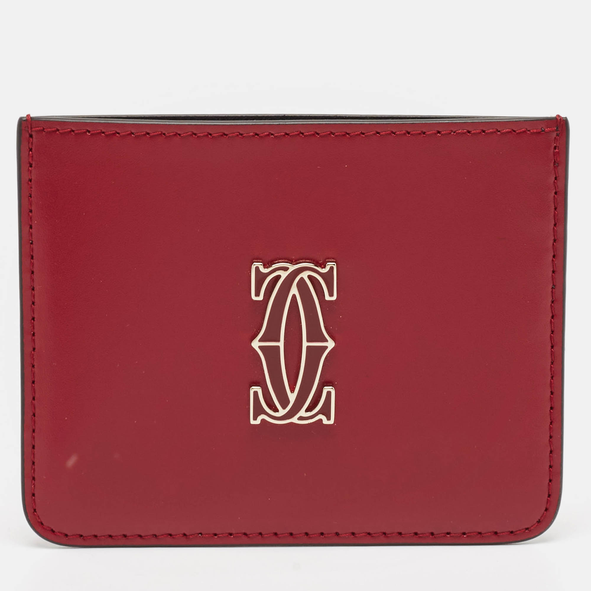 Cartier Red Leather C De Cartier Simple Card Holder