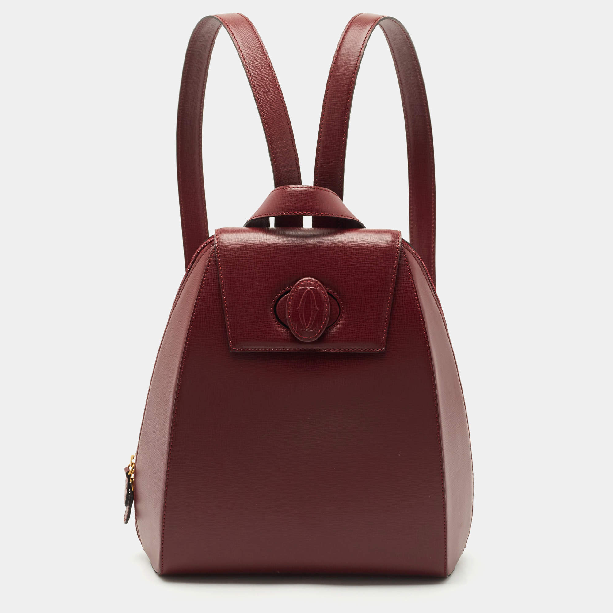 Pre Owned Cartier Burgundy Leather Happy Birthday Backpack