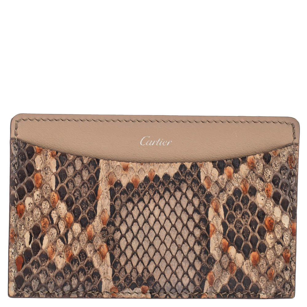 Pre Owned Cartier Multicolor Python C de Cartier Card Holder