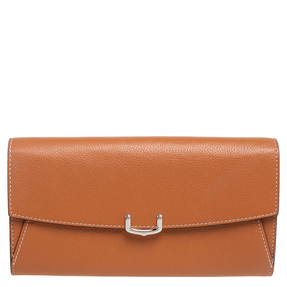 Pre Owned محفظة كارتييه سي دو كارتييه جلد أحمر نبيتي مضغوطة