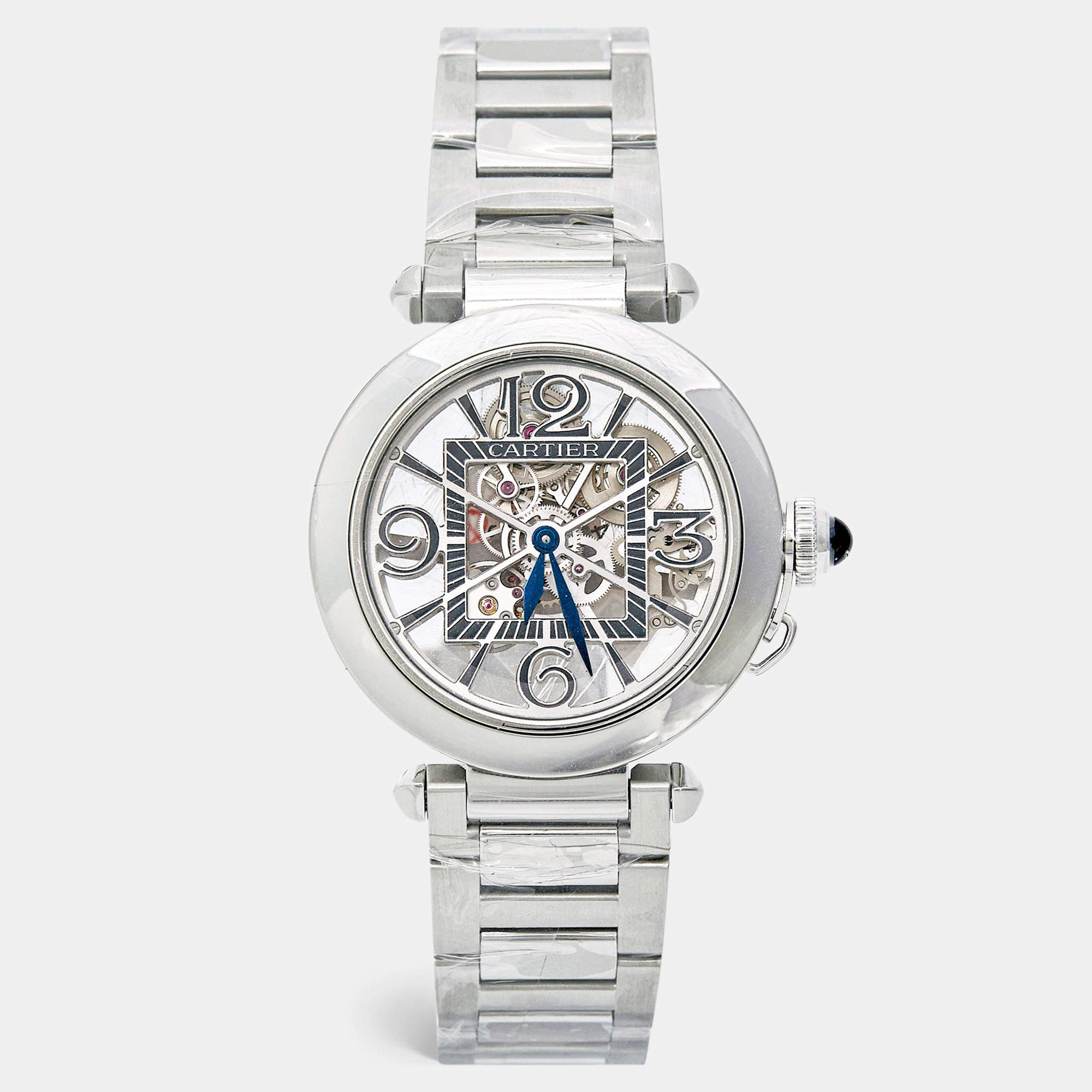 Cartier Pasha de Cartier Stainless Steel Cartier Automatic Skeleton Whpa0007 Men's Watch 41 MM