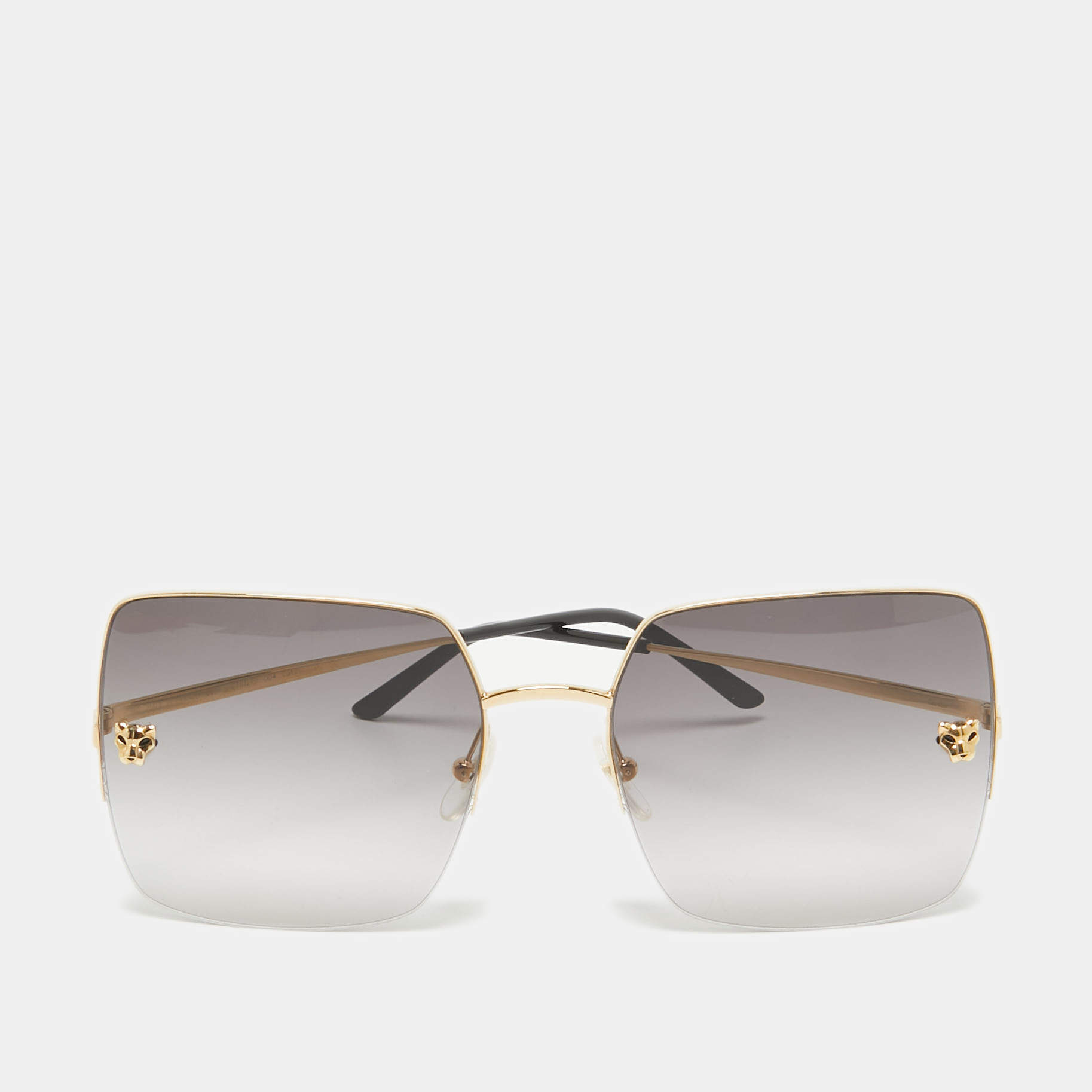 مملوكة مسبقًا Cartier Dark Grey Gradient Panthère de Cartier Square Sunglasses