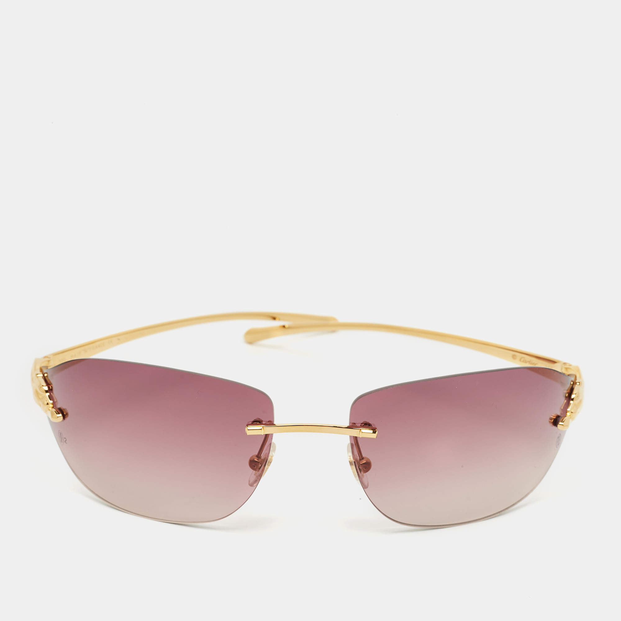 مملوكة مسبقًا Cartier Purple Gradient CT0068S Panthère de Cartier Sunglasses