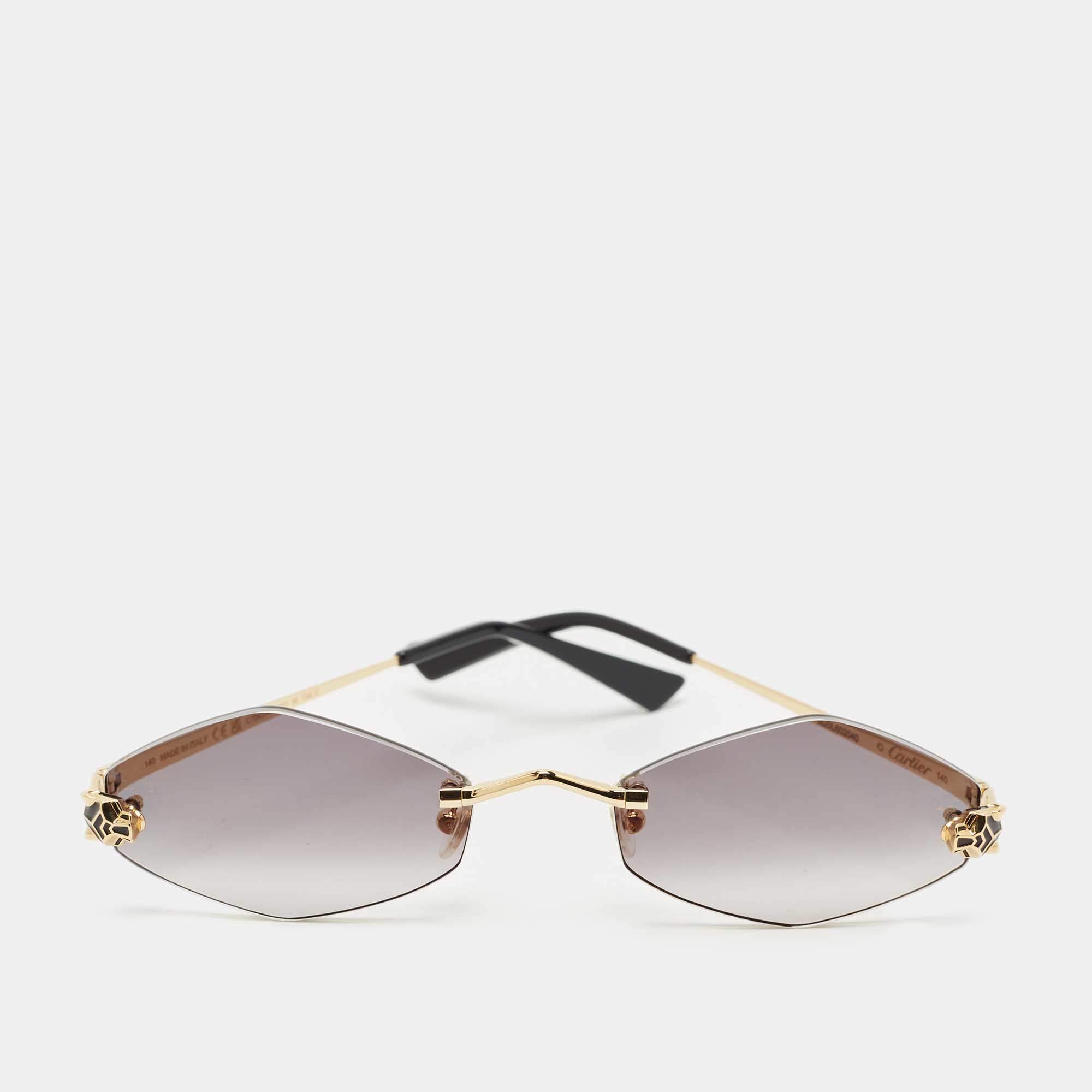 Pre Owned Cartier Grey Gradient CT0433S Panthère De Cartier Oval Sunglasses