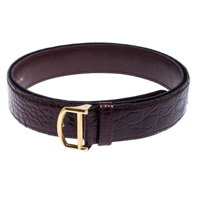 Cartier Dark Burgundy Crocodile Les Must De Cartier Belt 86CM