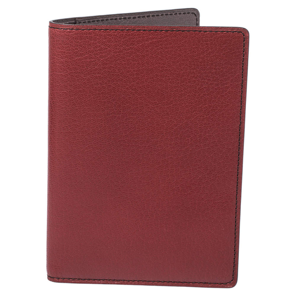 Pre Owned Cartier Red Leather Passport Holder