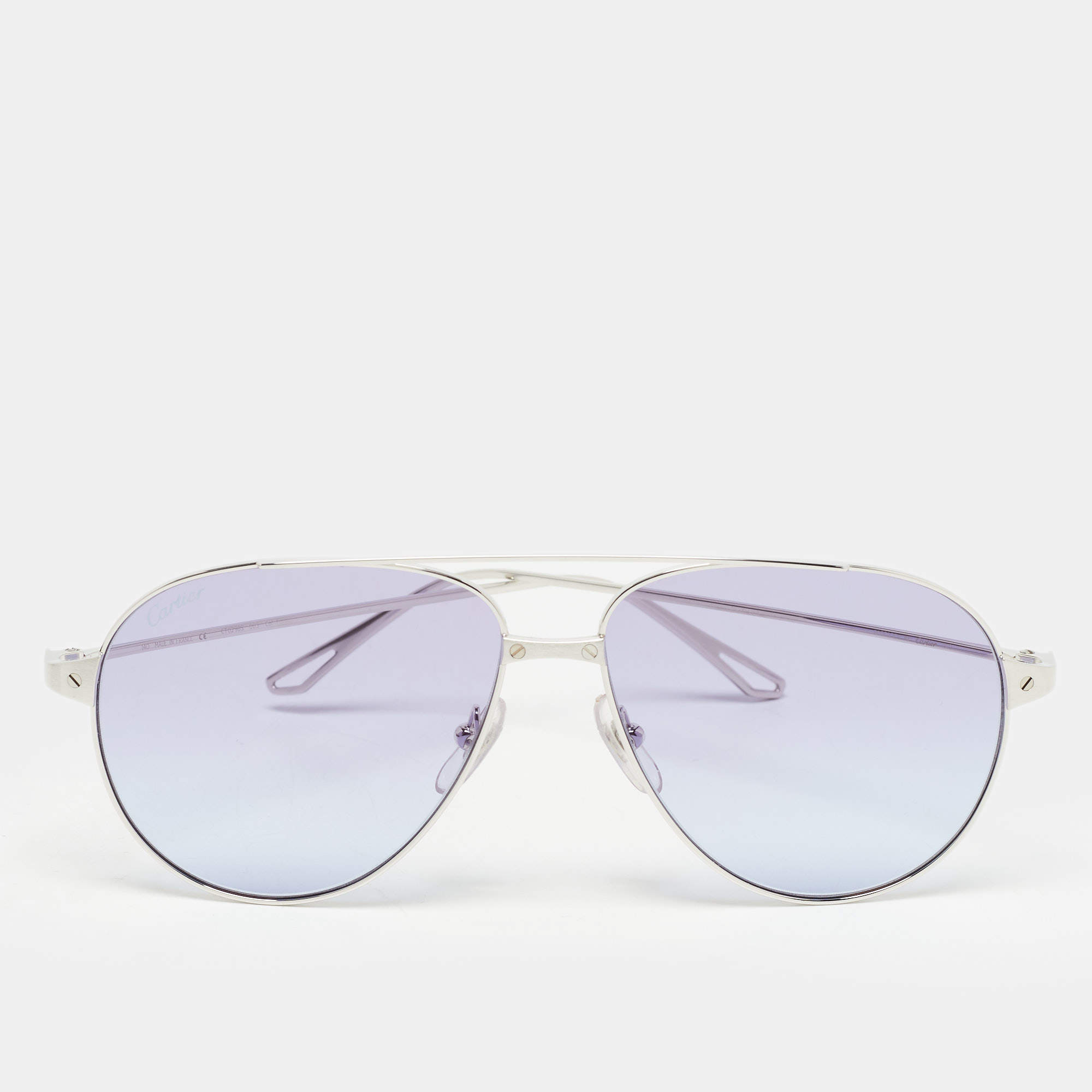 Pre Owned Cartier Blue CT0298S Santos de Cartier Aviator Sunglasses