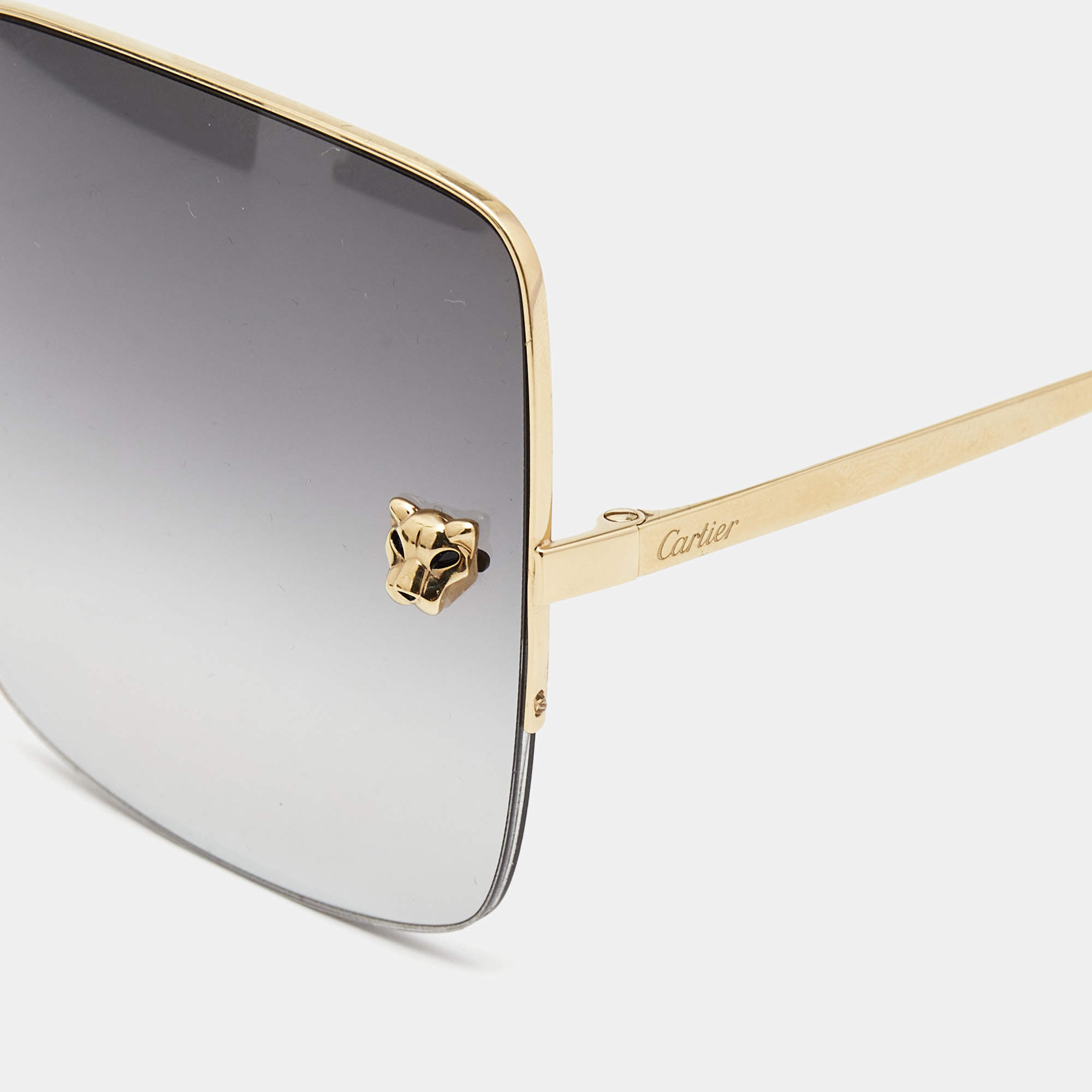 Cartier Gold Tone Grey Gradient CT0121S Oversized Square