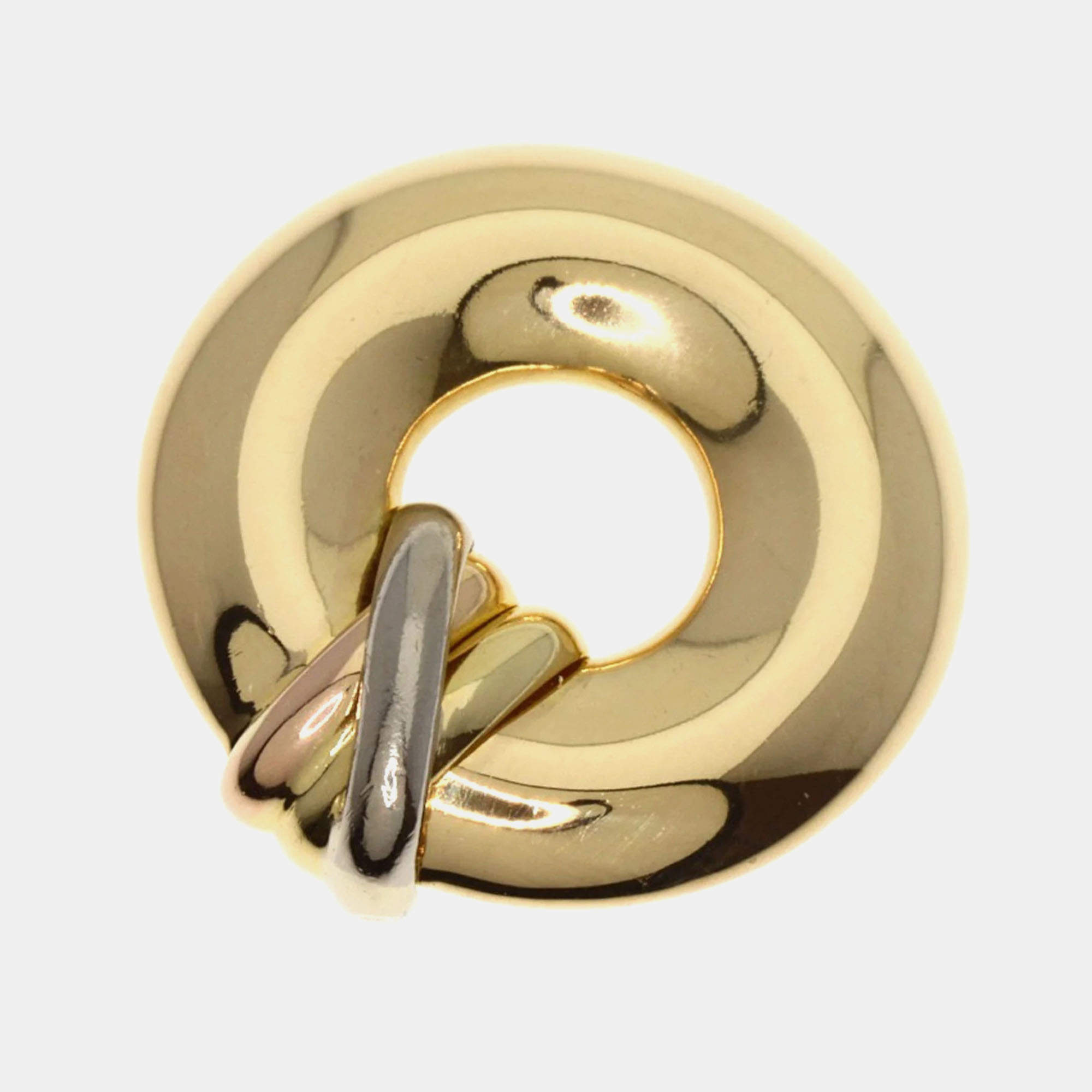 Pre Owned Cartier 18K Yellow, Rose, White Gold Trinity Circle Pendant
