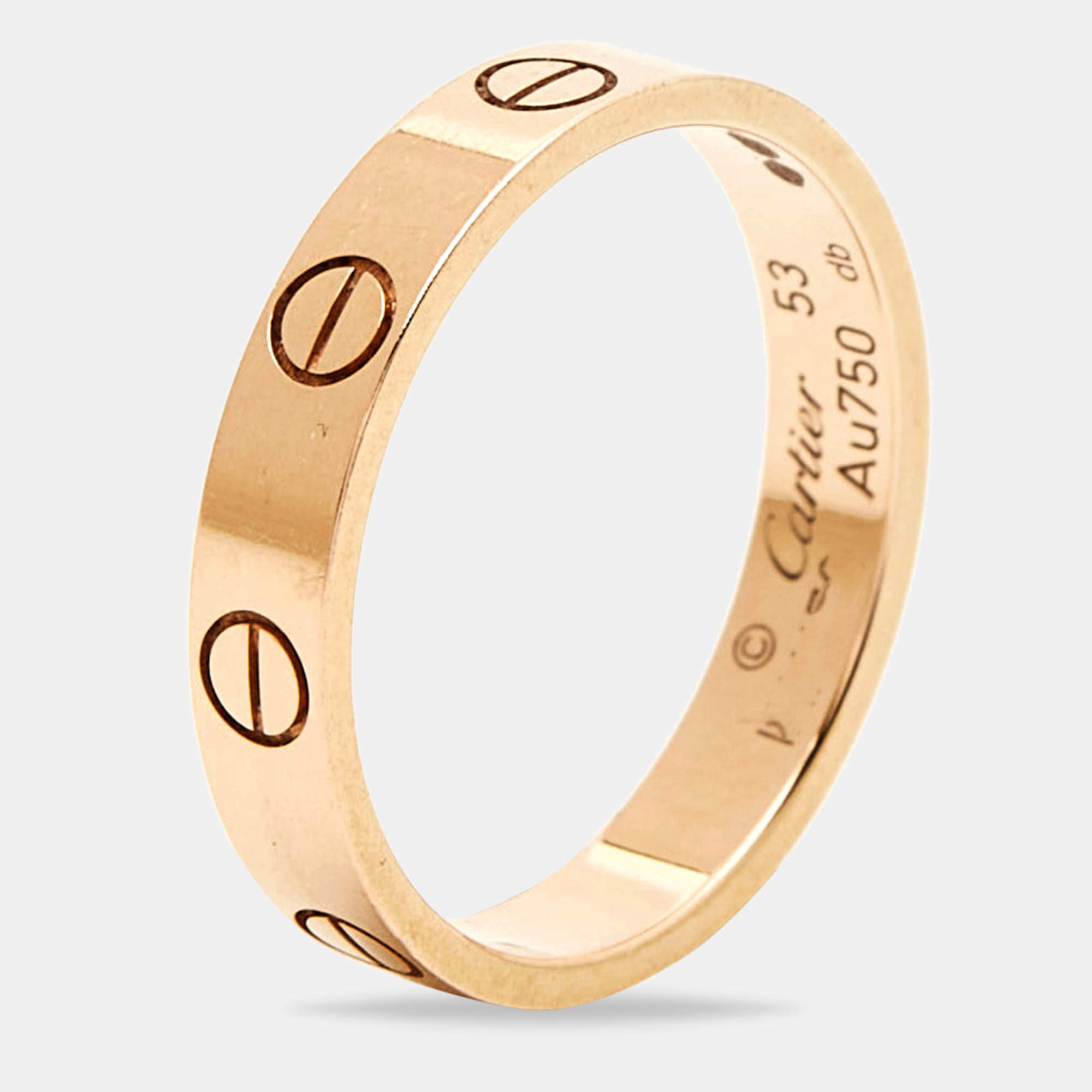 Cartier Love 18k Rose Gold Wedding Band Ring Size 53