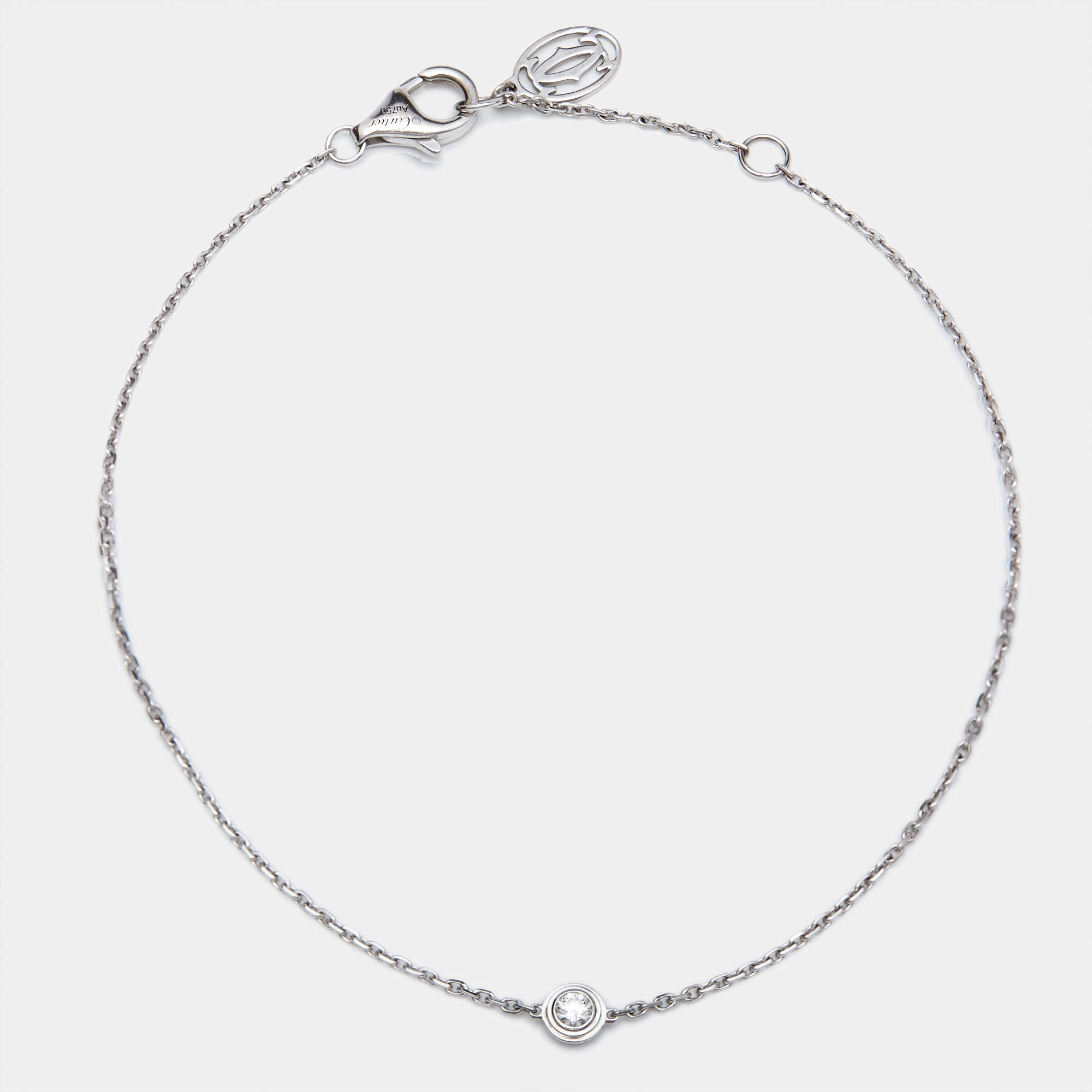 مملوكة مسبقًا Cartier d'Amour Diamond 18k White Gold XS Model Bracelet