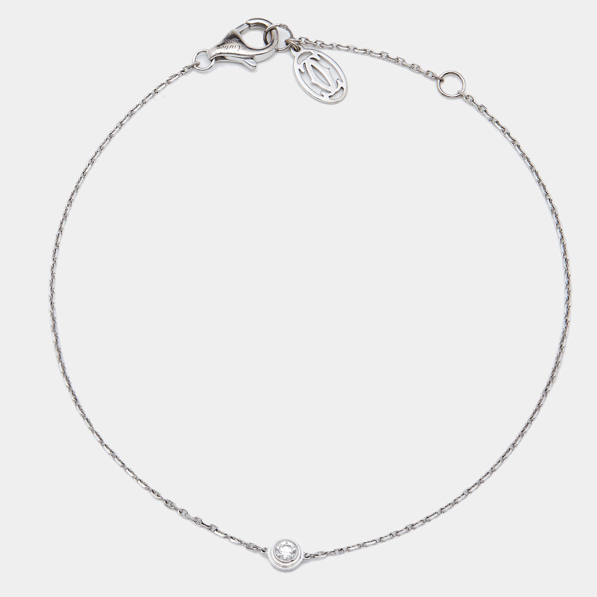 مملوكة مسبقًا Cartier  d'Amour Diamond 18k White Gold XS Model Bracelet Bracelet