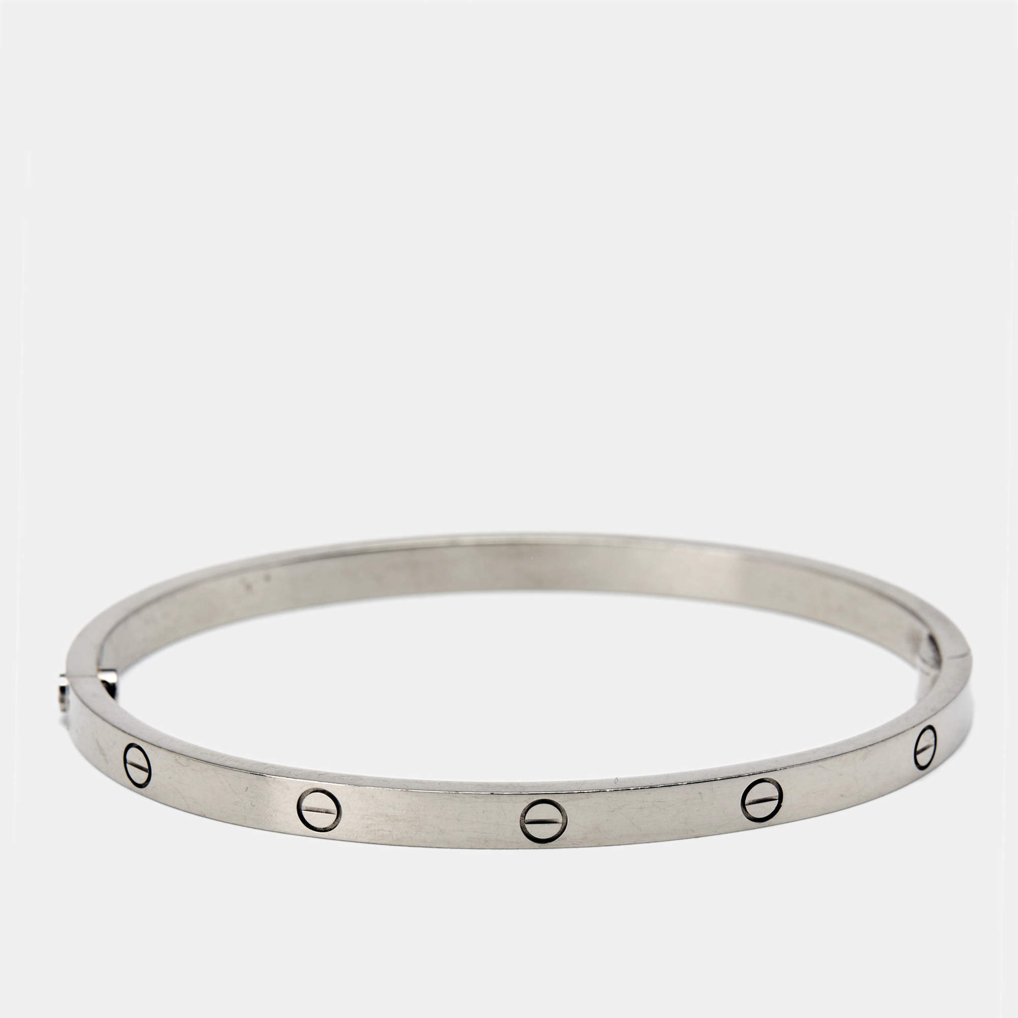 مملوكة مسبقًا Cartier Love 18k White Gold Small Model Bracelet 16