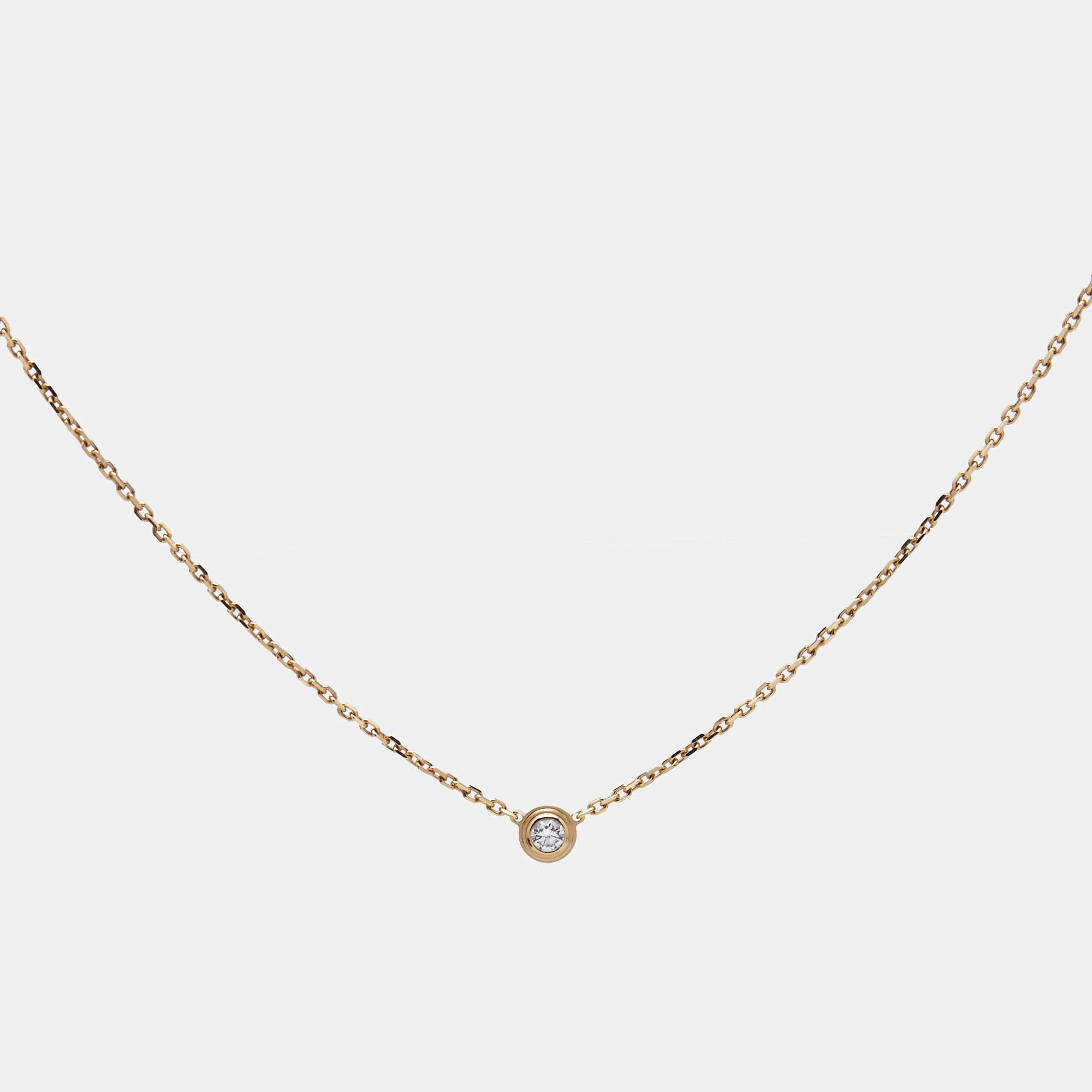 مملوكة مسبقًا Cartier D'Amour Diamond 18k Rose Gold XS Model Necklace