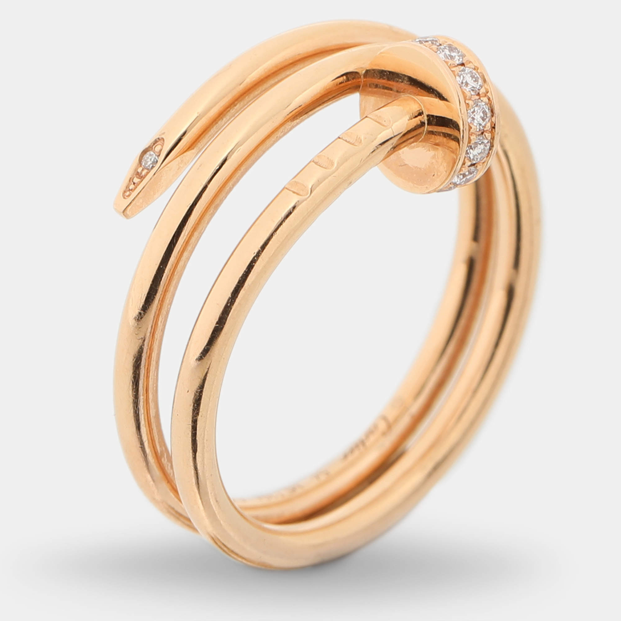 Pre Owned Cartier Juste Un Clou Diamond 18k Gold Ring Size 54