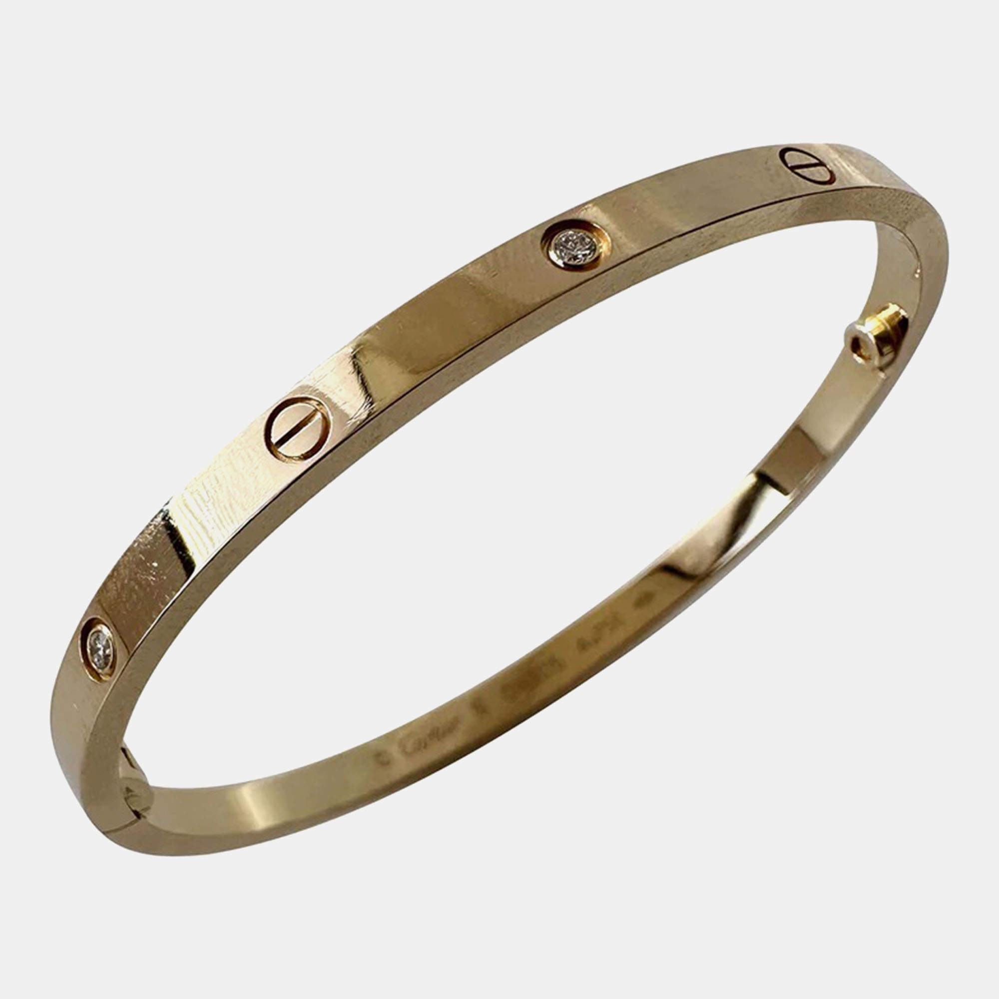 Cartier 18K Yellow Gold and 6 Diamonds Love Bangle Bracelet