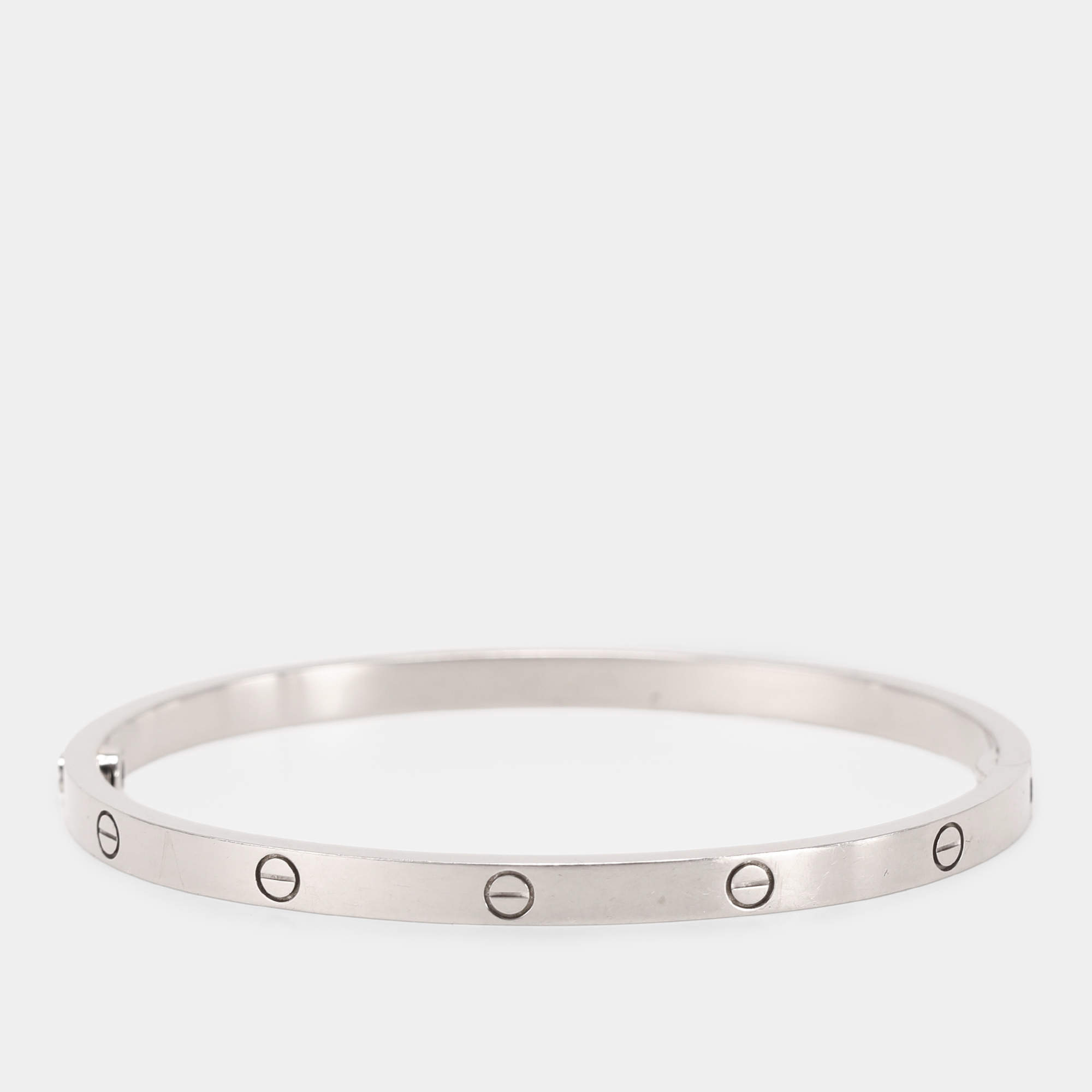 Cartier Love 18k White Gold Bangle Bracelet 16
