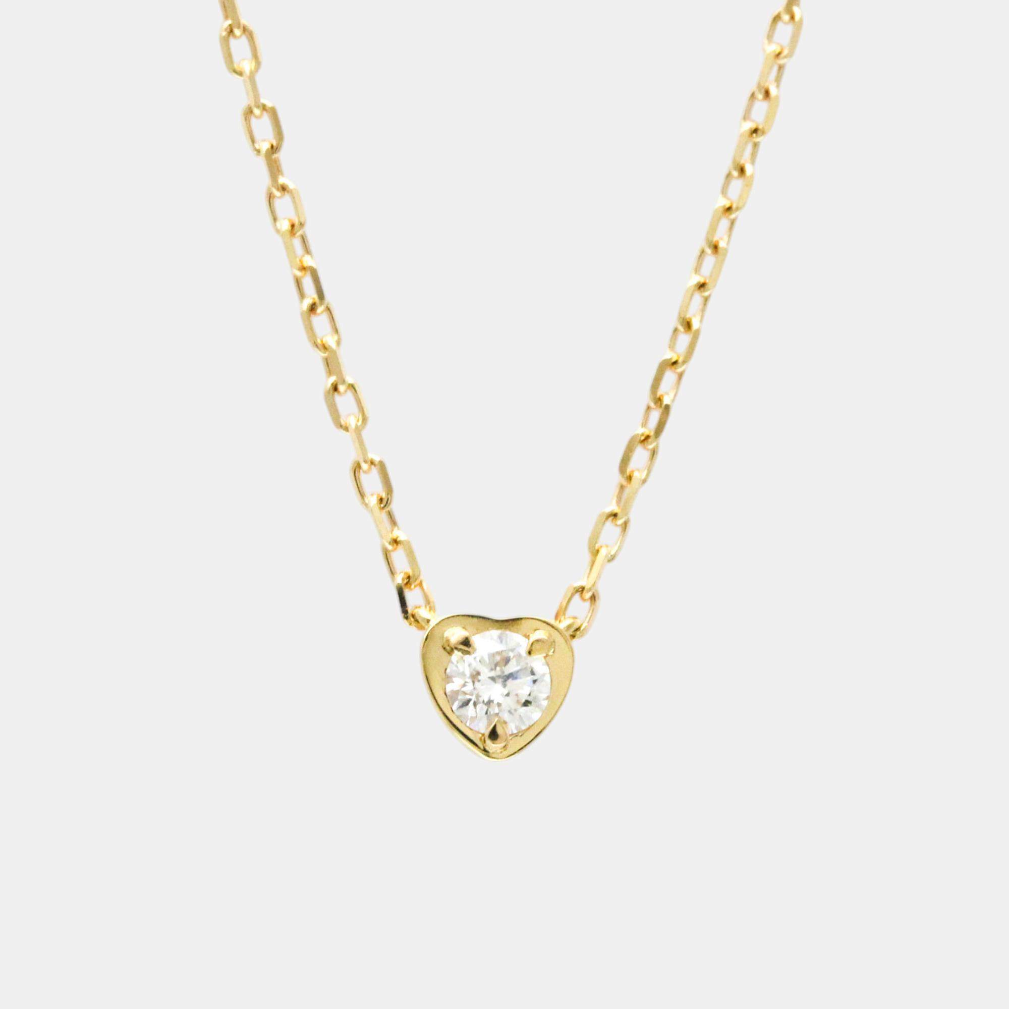 Pre Owned Cartier 18K Rose Gold and Diamond Diamants Légers de Cartier Pendant Necklace