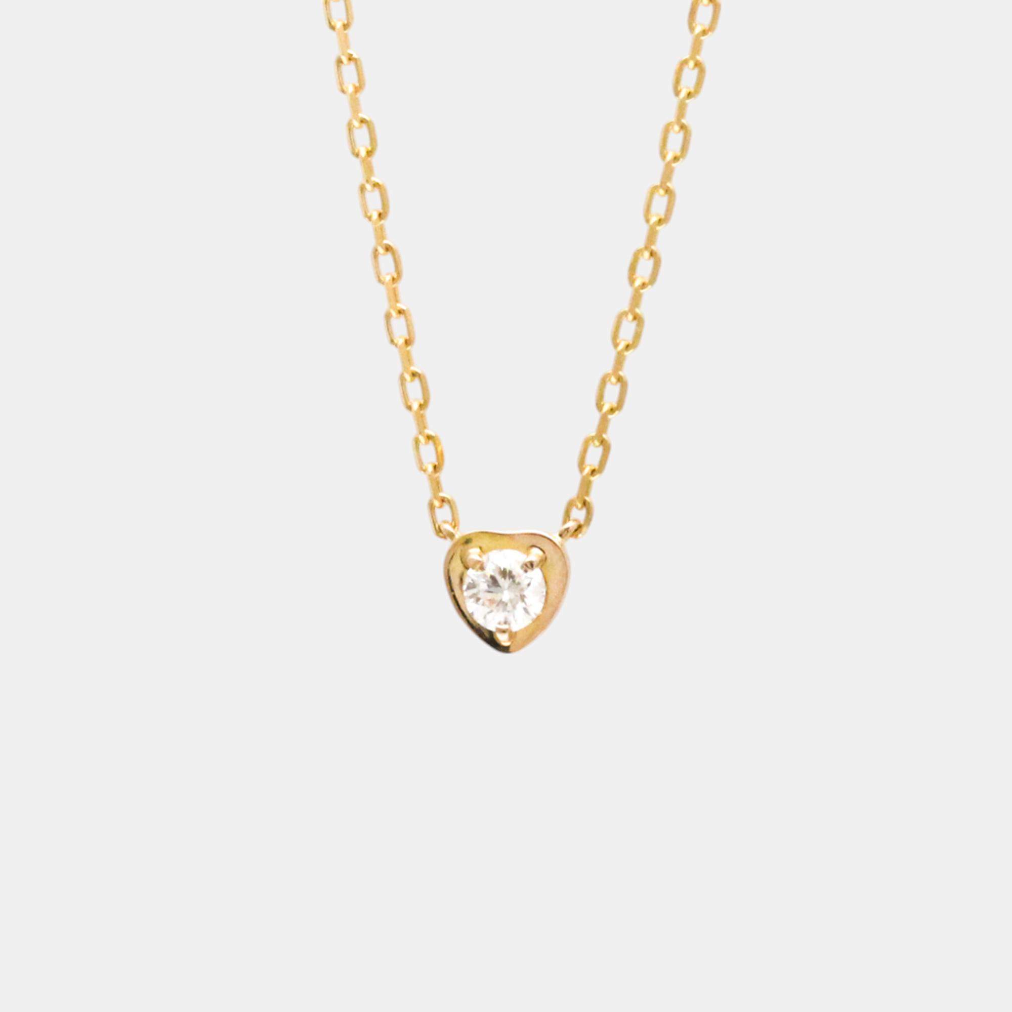 مملوكة مسبقًا Cartier 18K Rose Gold and Diamond Diamants Légers Pendant Necklace