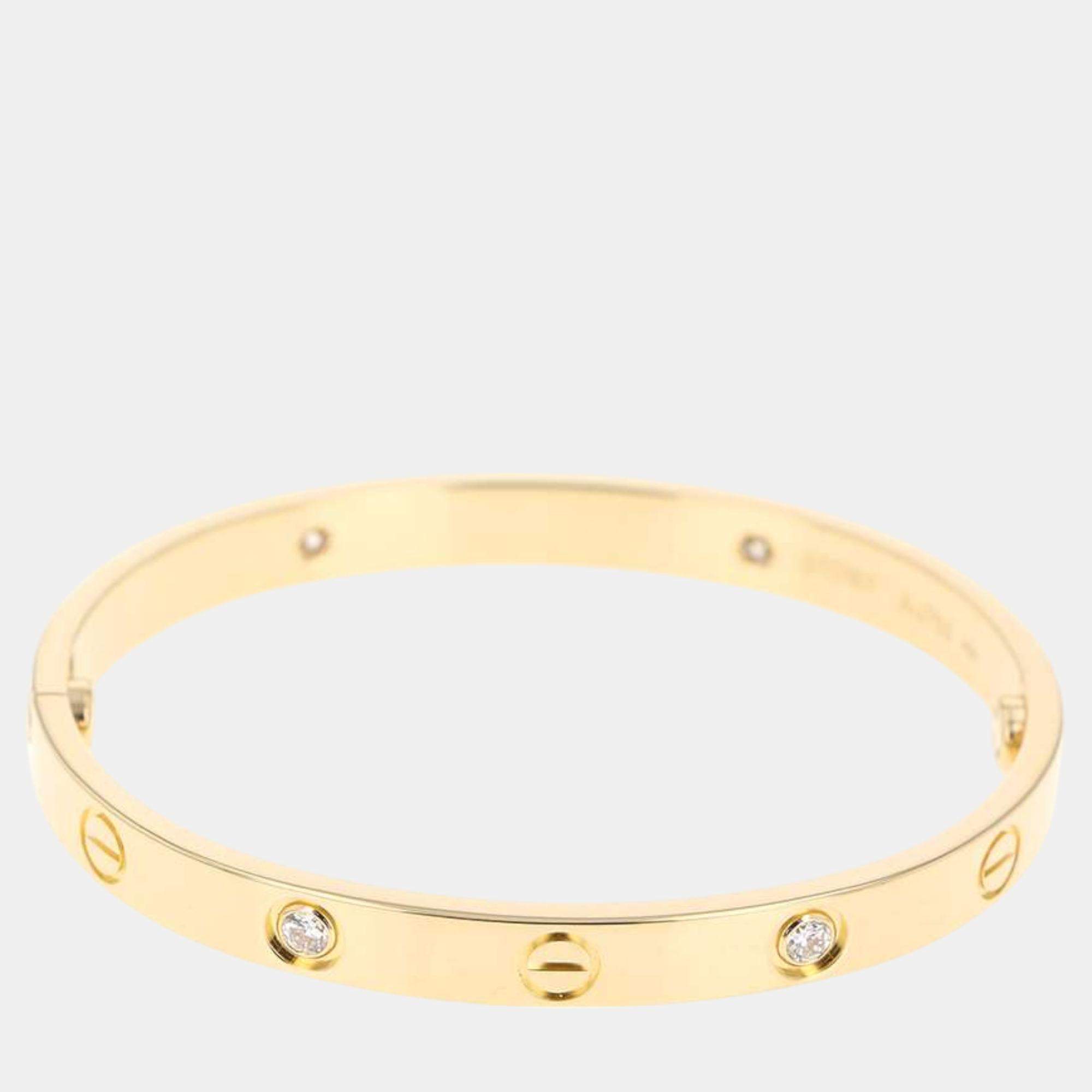 Pre Owned Cartier 18K Yellow Gold and Diamond Love Bracelet