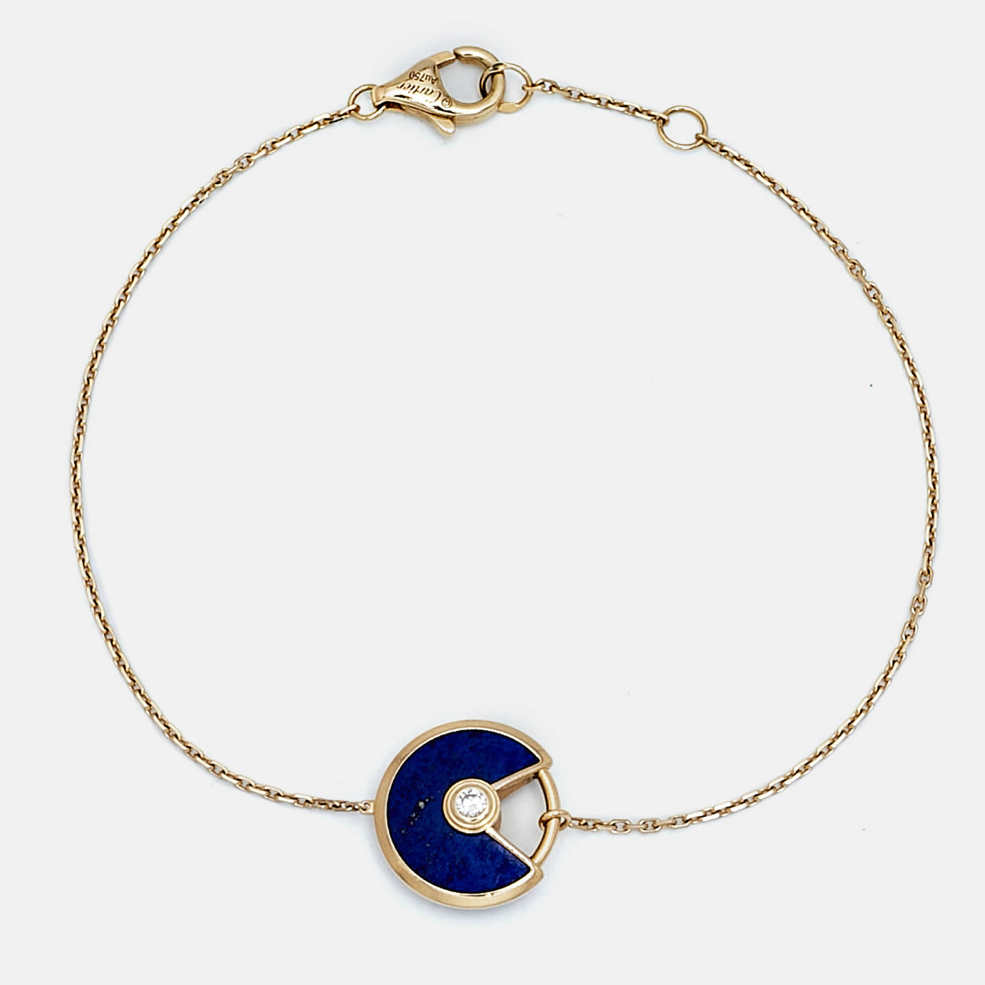 Cartier Amulette De Cartier  Diamond, Lapis Lazuli 18k Yellow Gold XS Model Bracelet