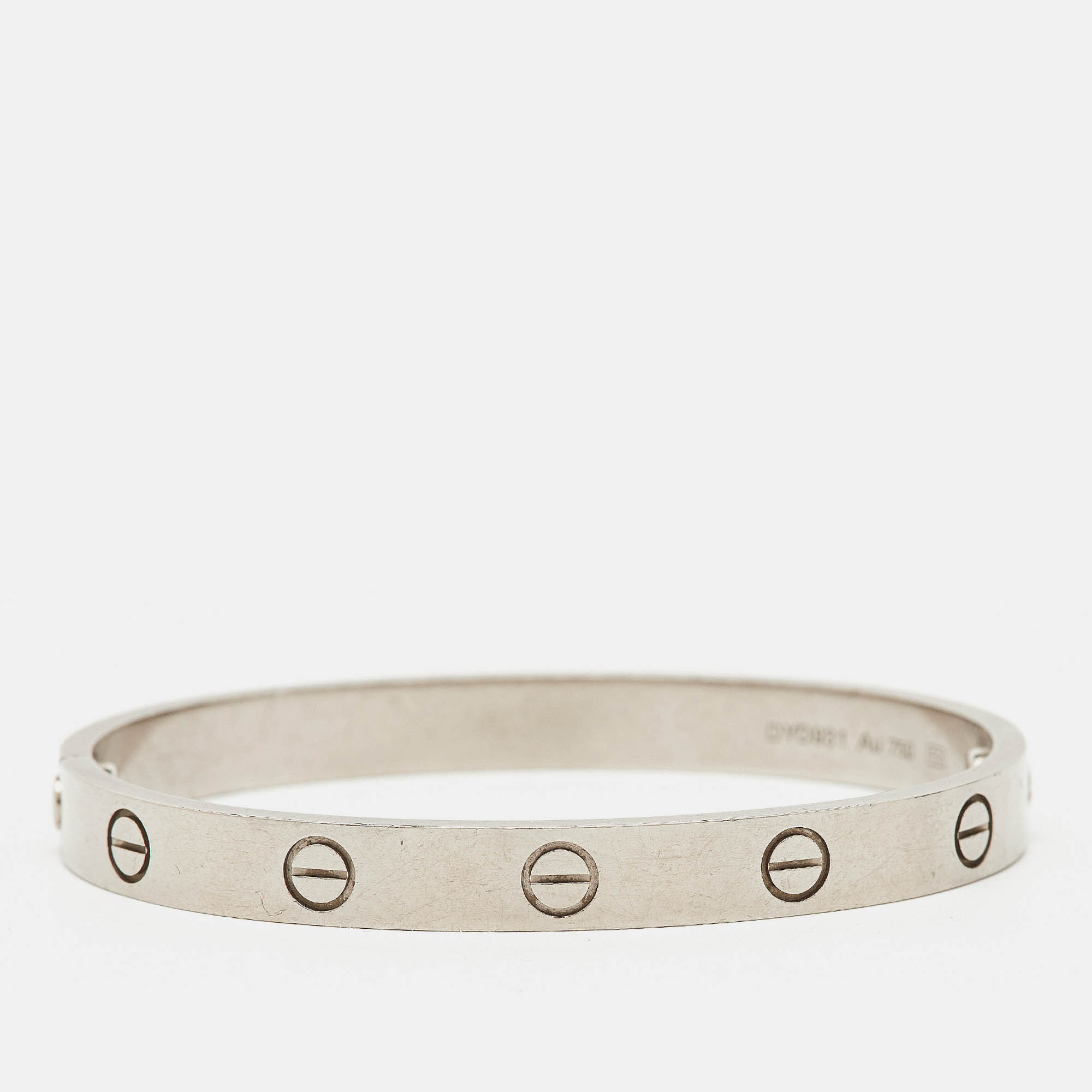 Pre Owned Cartier Love 18k White Gold Bracelet 16