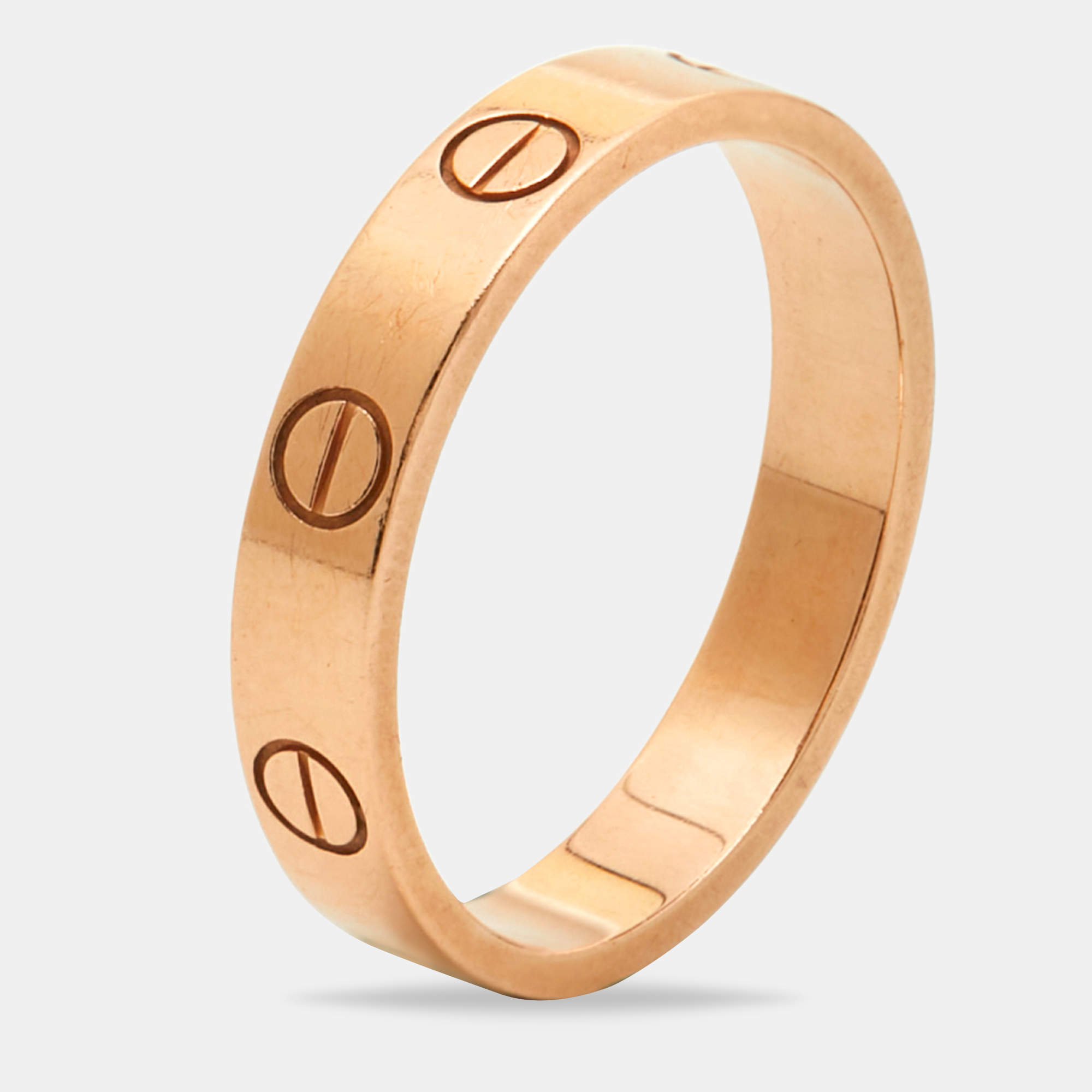 مملوكة مسبقًا Cartier Love 18k Rose Gold Small Model Wedding Band Ring Size 53