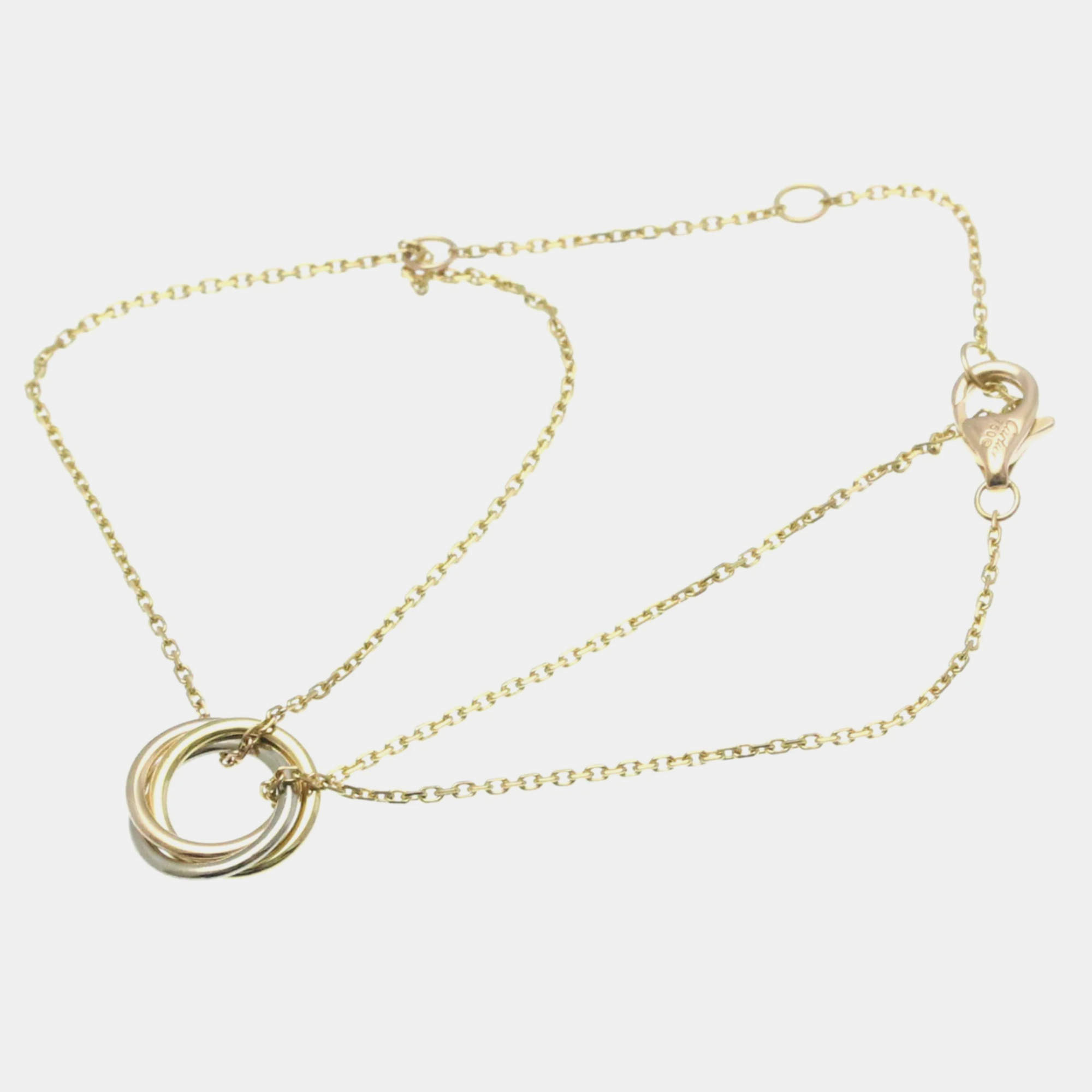 Pre Owned Cartier 18K Yellow Gold, Rose Gold, White Gold Trinity Bracelet