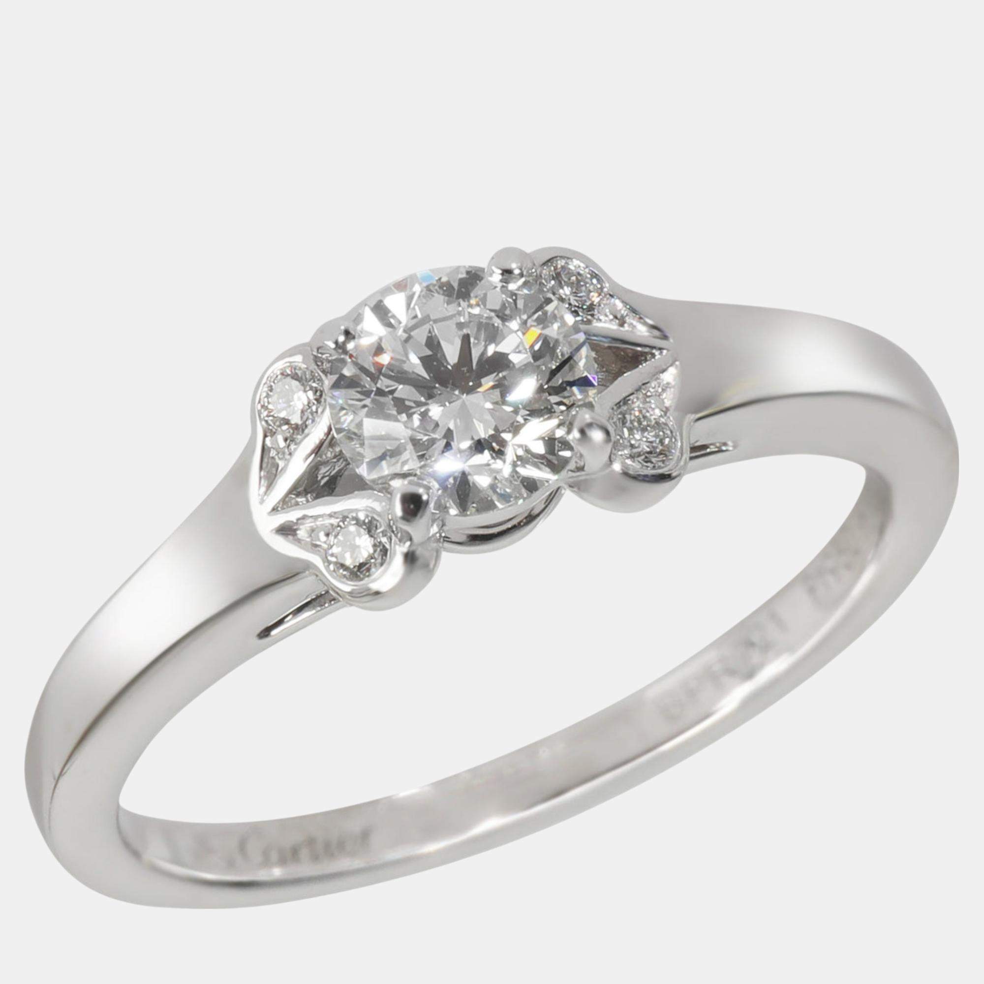 Pre Owned Cartier Platinum and Diamond Ballerine Engagement Ring 
