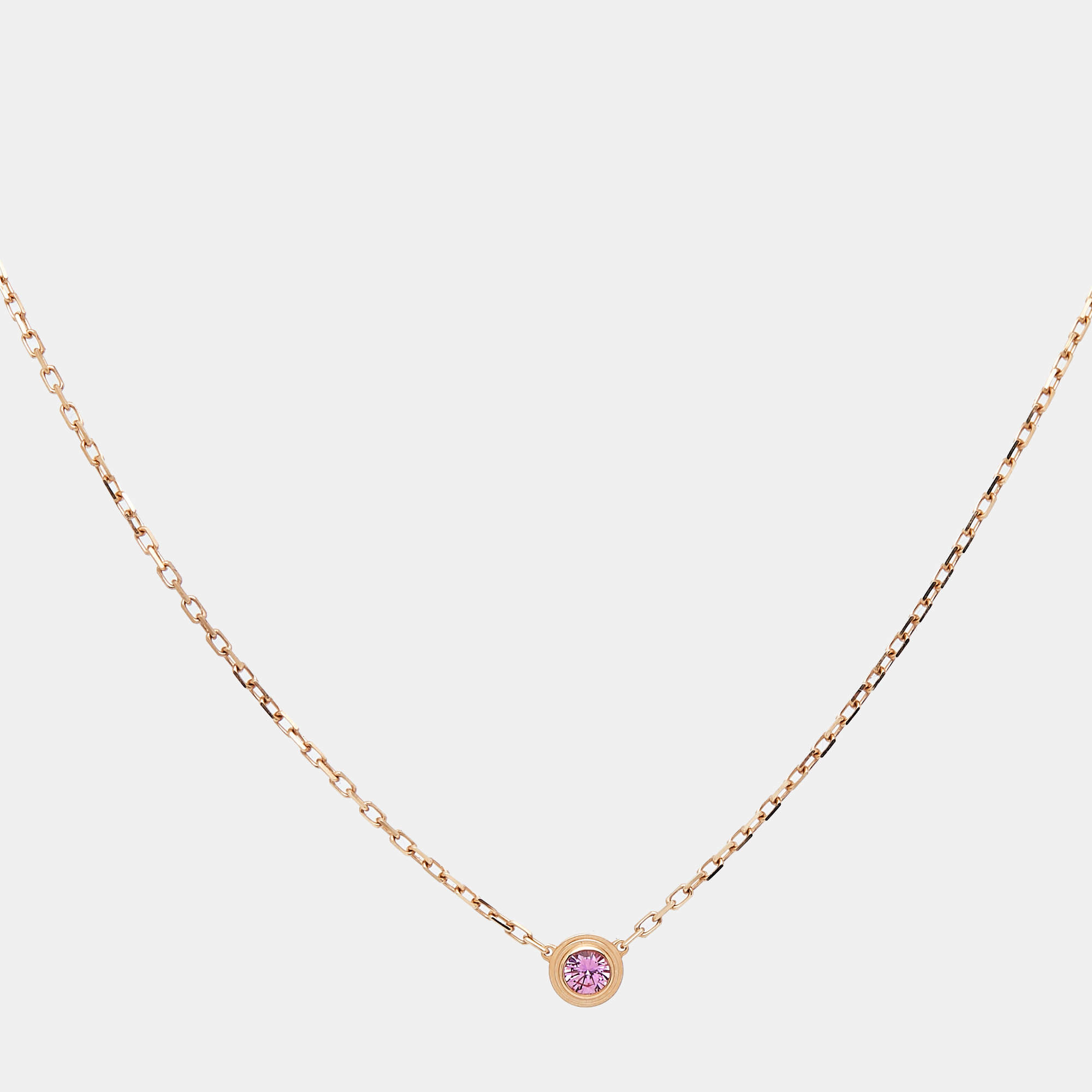 Cartier d'Amour Pink Sapphire 18k Rose Gold Necklace