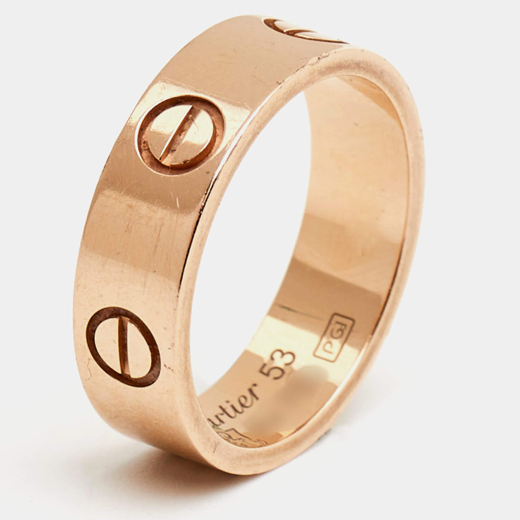 Cartier Love 18k Rose Gold Ring Size 53