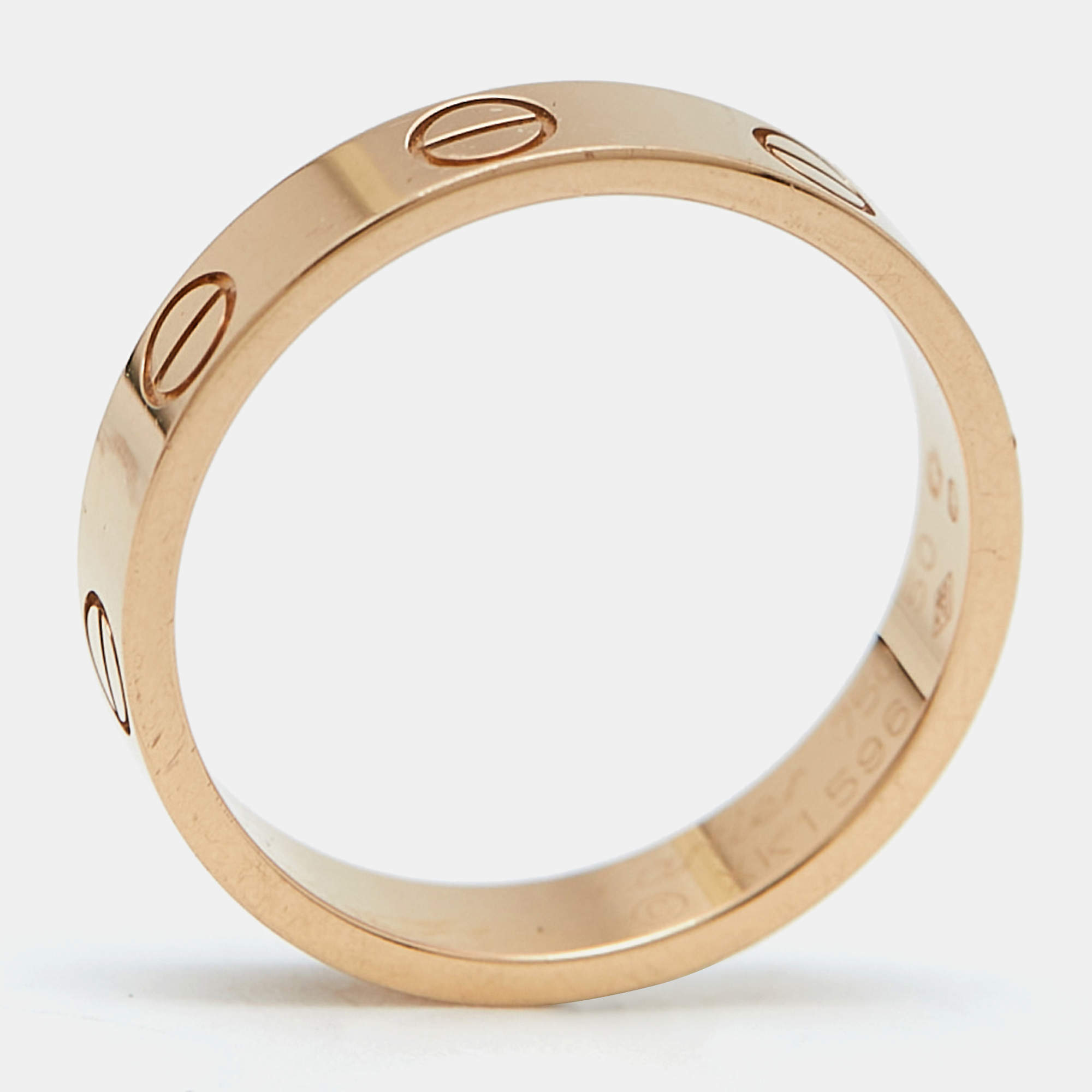 مملوكة مسبقًا Cartier Love 18k Rose Gold Wedding Band Ring Size 50