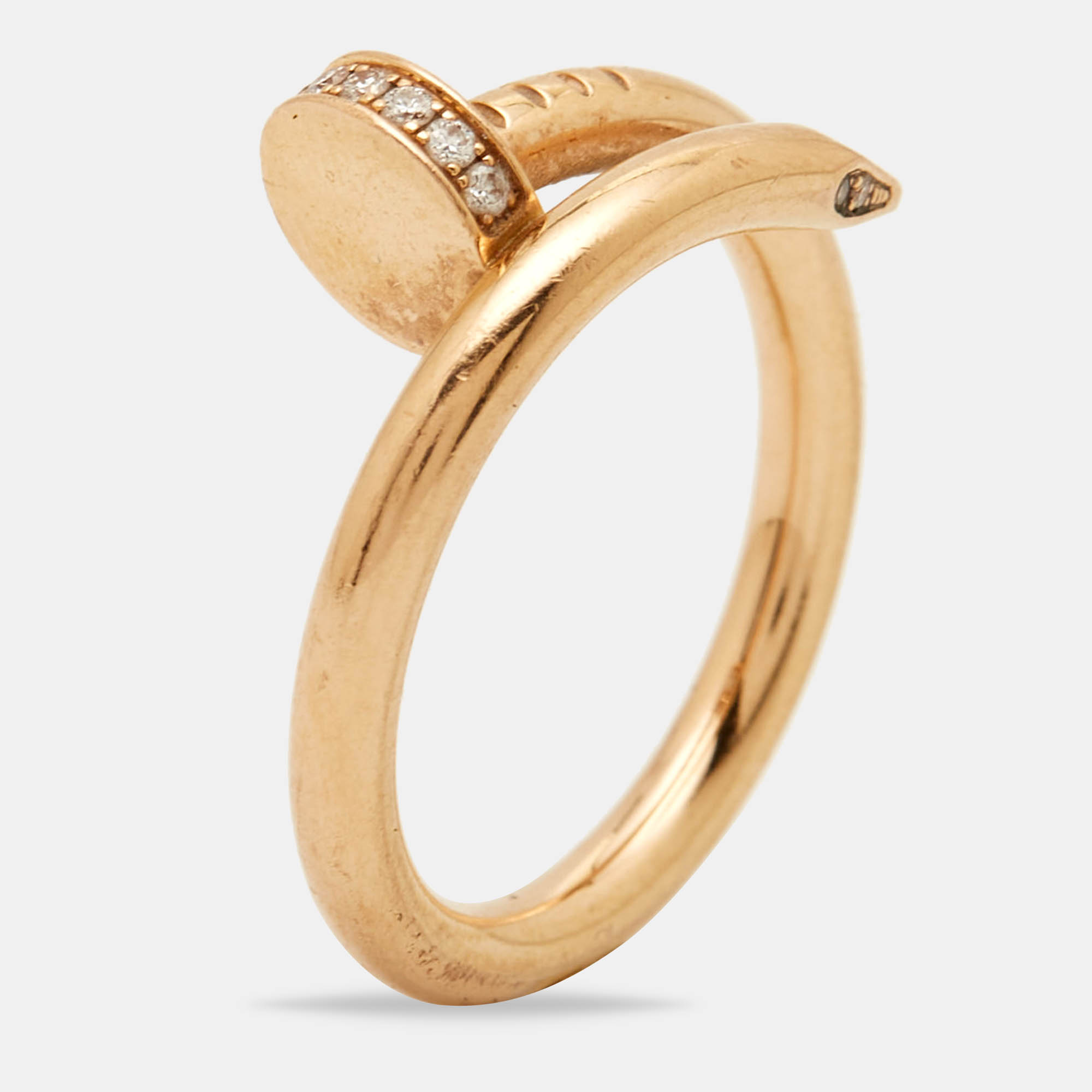 Cartier Juste Un Clou Diamond 18k Rose Gold Classic Model Ring Size 55