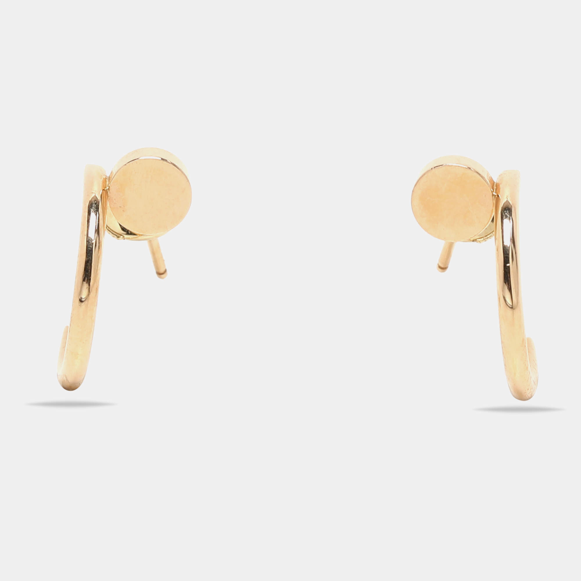 مملوكة مسبقًا Cartier 18K Rose Yellow Gold Juste Un Clou Earrings