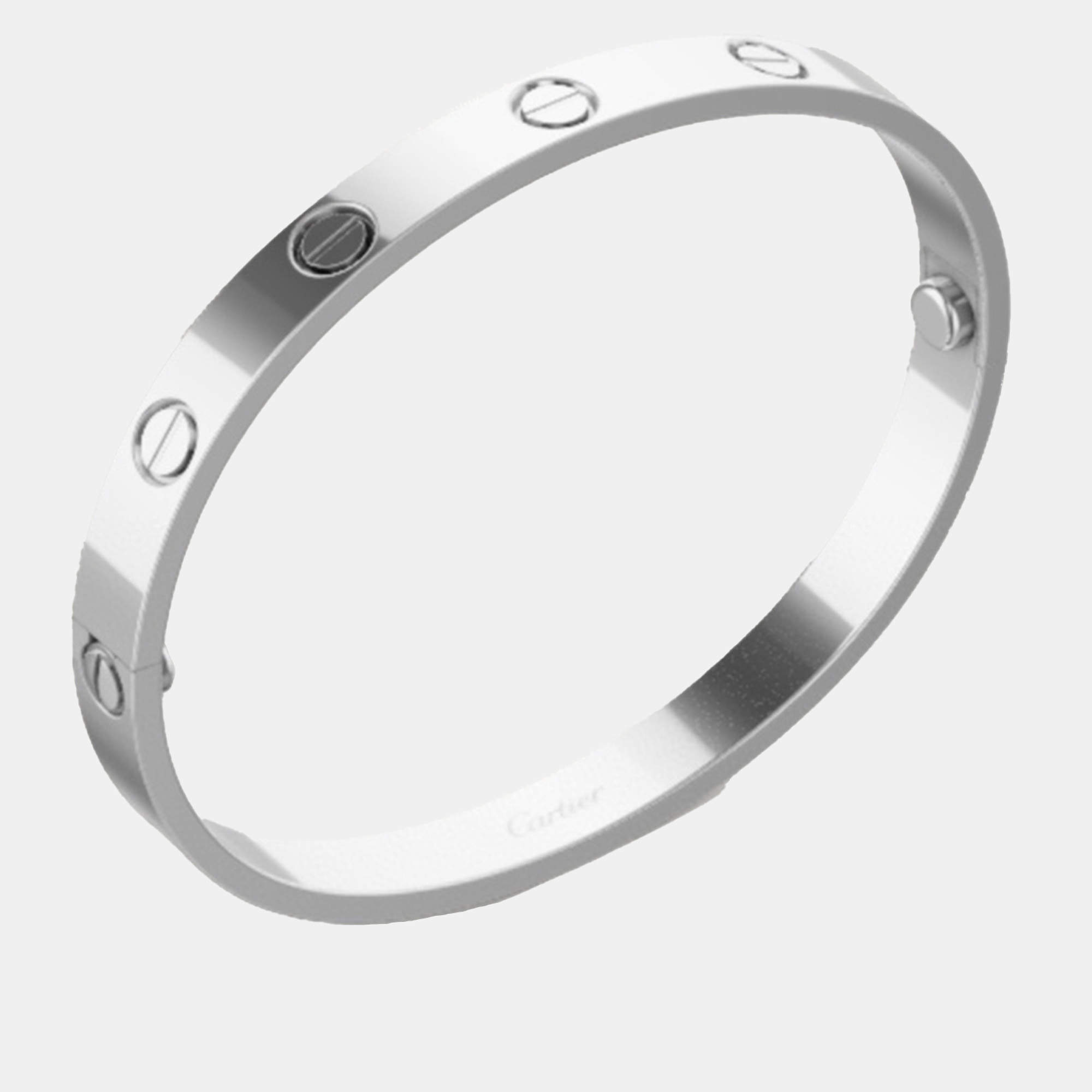 Cartier 18K White Gold Love Bangle Bracelet
