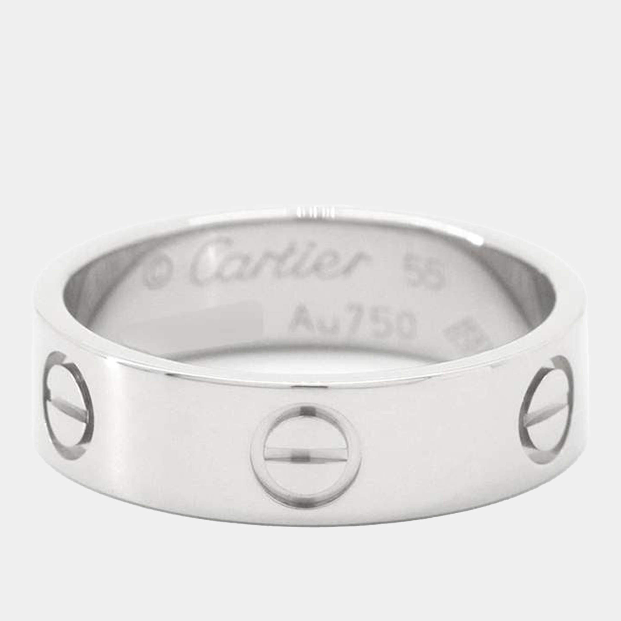 Cartier 18K White Gold Love Ring EU 55