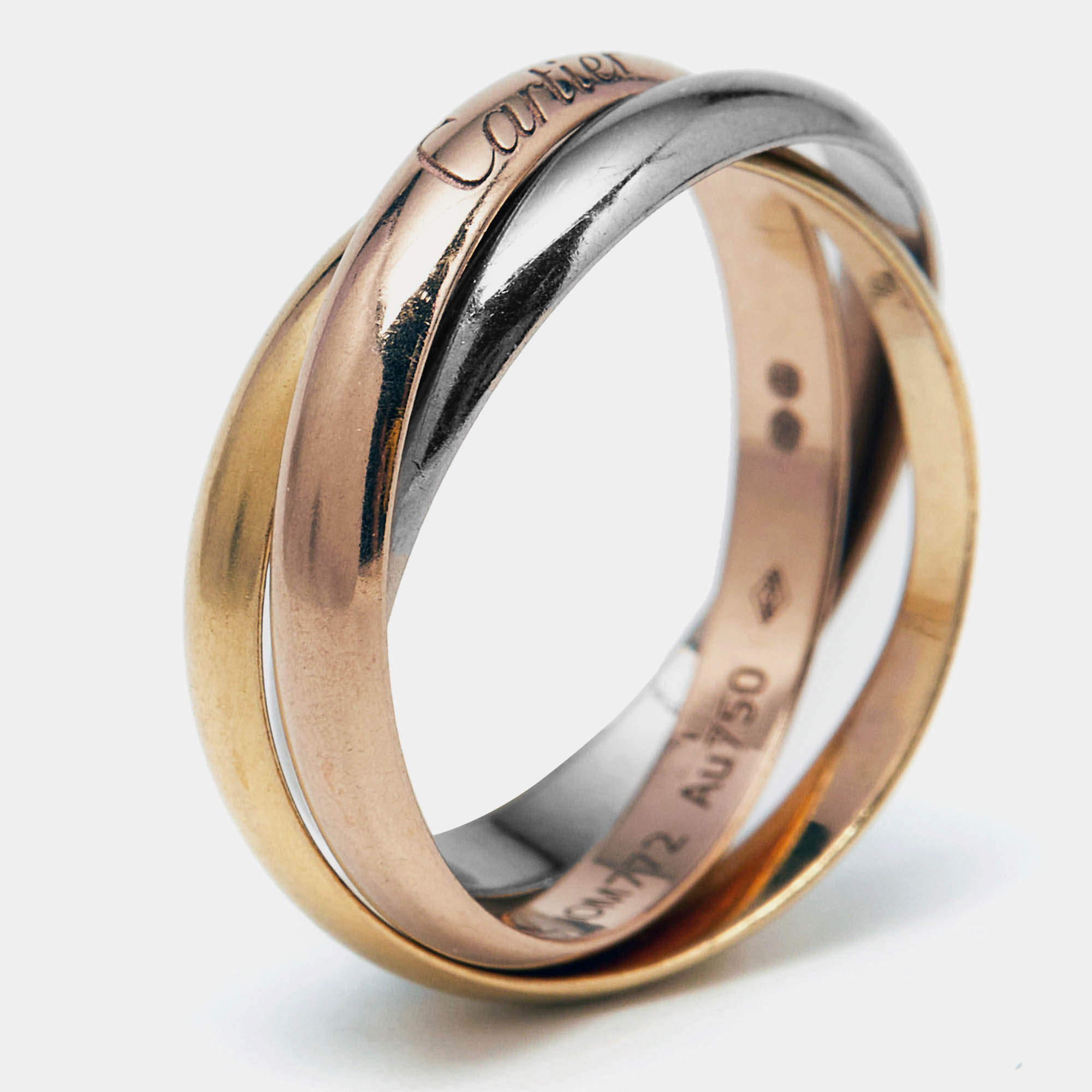 مملوكة مسبقًا Cartier Trinity 18k Three Tone Gold Small Model Ring Size 52