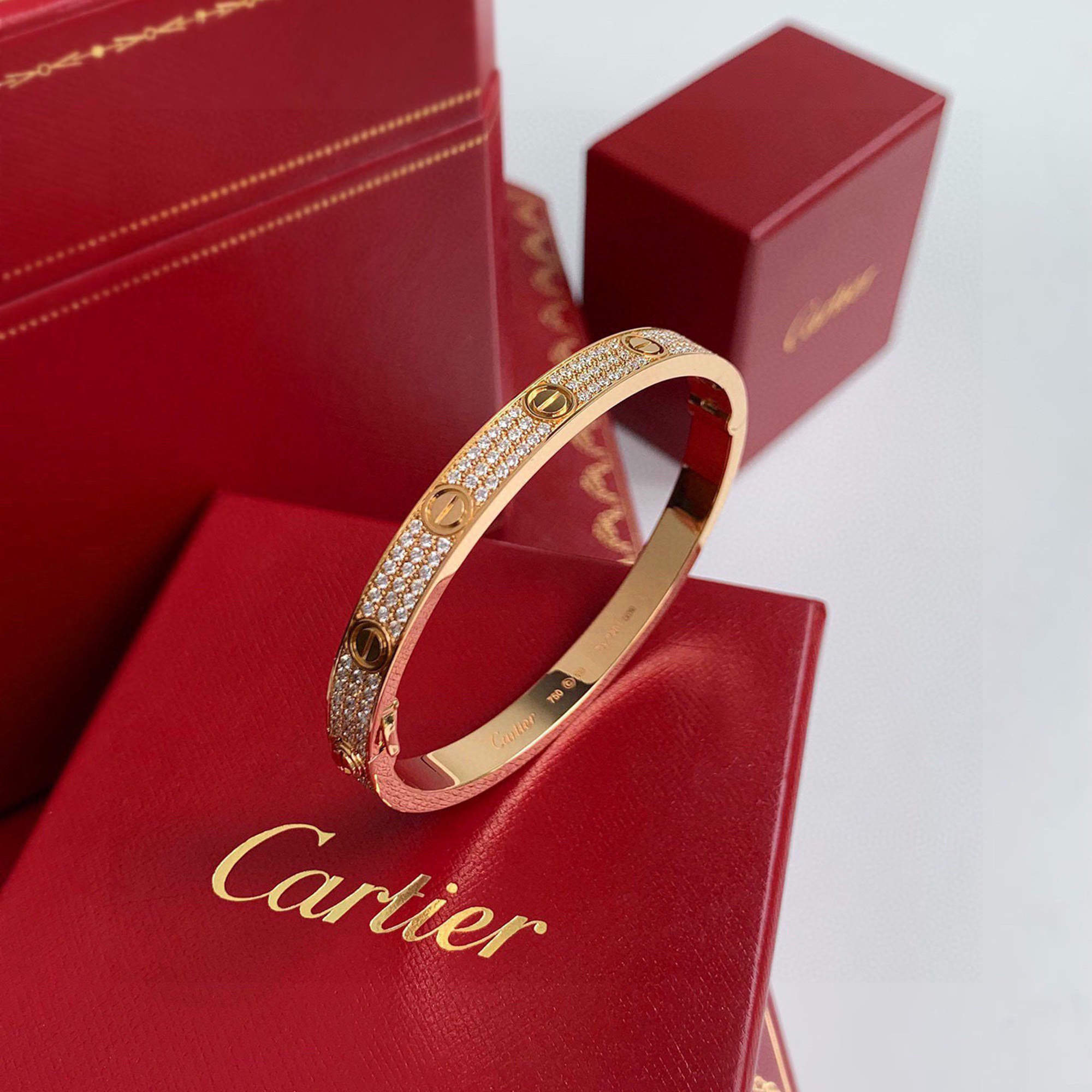 Cartier 18K Yellow Gold and Diamond Love Bangle Bracelet