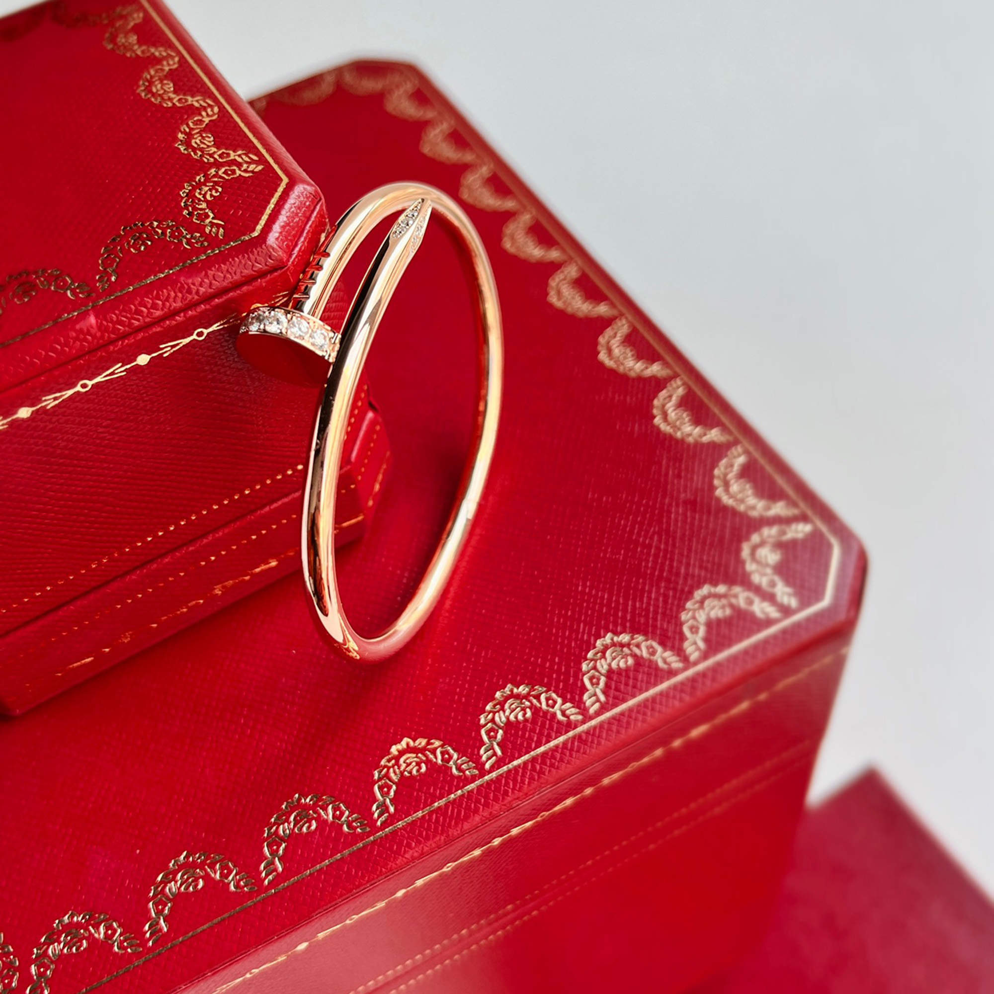 Cartier 18K Rose Gold and Diamond Juste Un Clou Bracelet