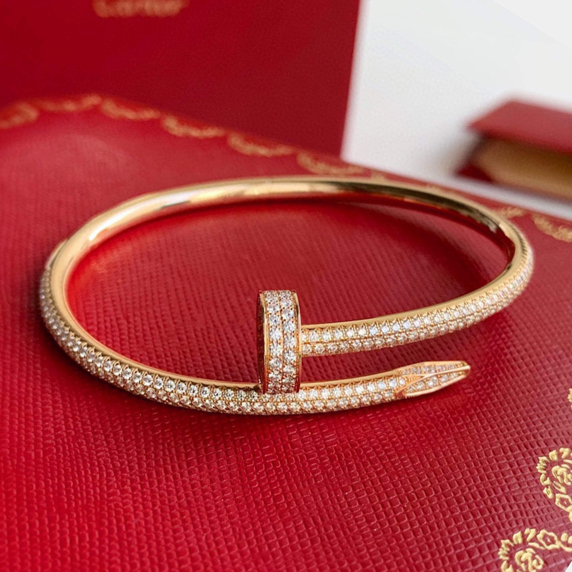 Cartier 18K Rose Gold and Diamond Juste Un Clou Bracelet