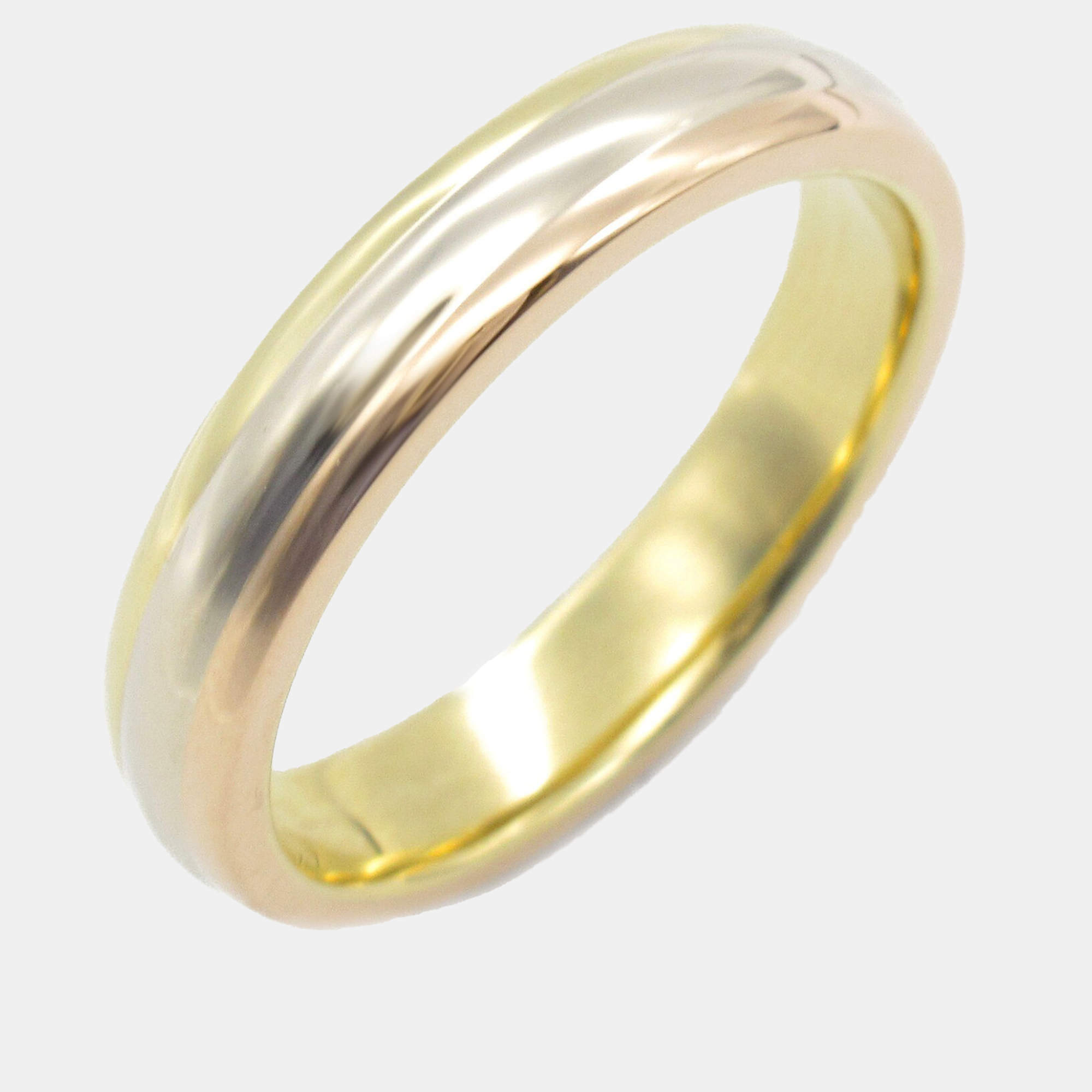 Pre Owned Cartier 18K Yellow, White, Pink Gold Trinity Vendome Ring EU 54